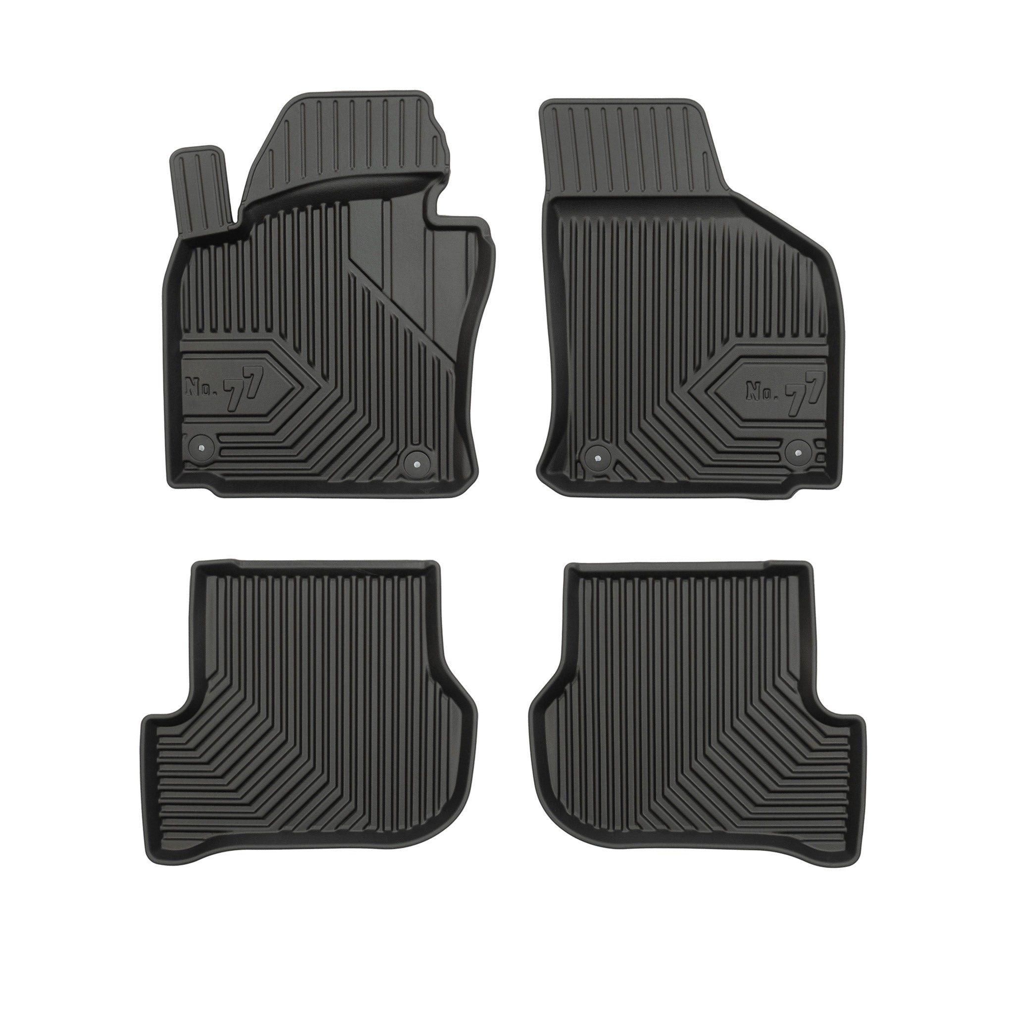 Auto-Fußmatten Gummimatten No.77 für Seat Toledo III 2004-2009 TPE Schwarz 4 Teile