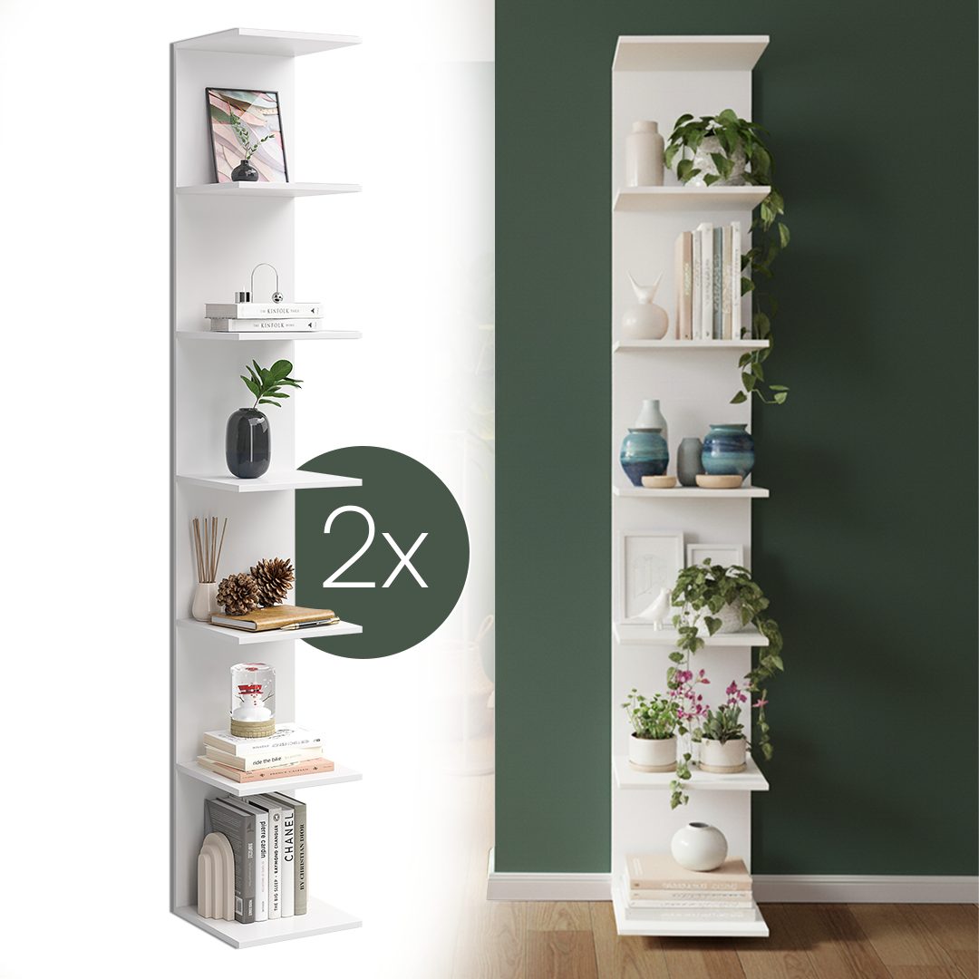 Bellamio Wandregal Ems mit 6 Fächern in weiß, 2er-Set, Schweberegal 190x28x günstig online kaufen