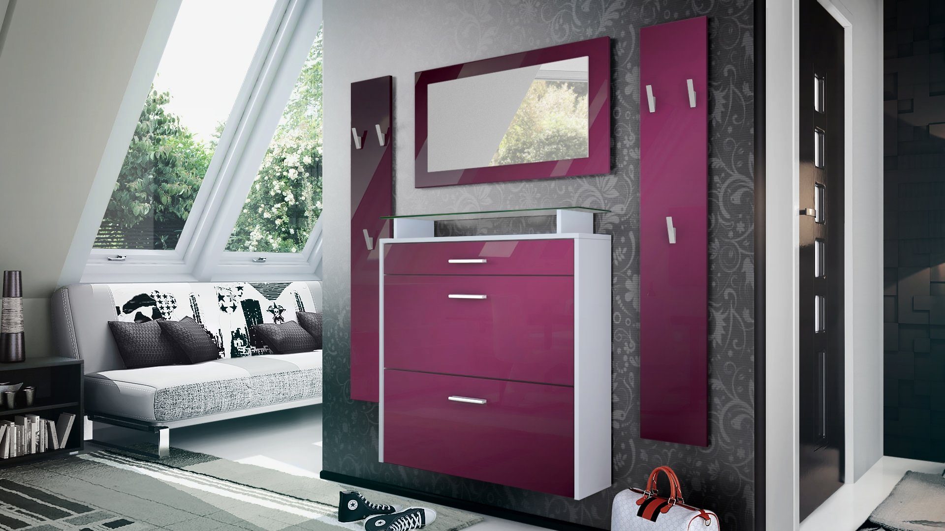 Vladon Garderoben-Set Malea, (Garderobenset bestehend aus 1 Hängeschuhschra günstig online kaufen