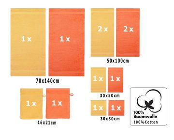 Betz Handtuch Set 12-TLG. Handtuch-Set Premium honiggelb/blutorange, Baumwolle, (12-tlg)