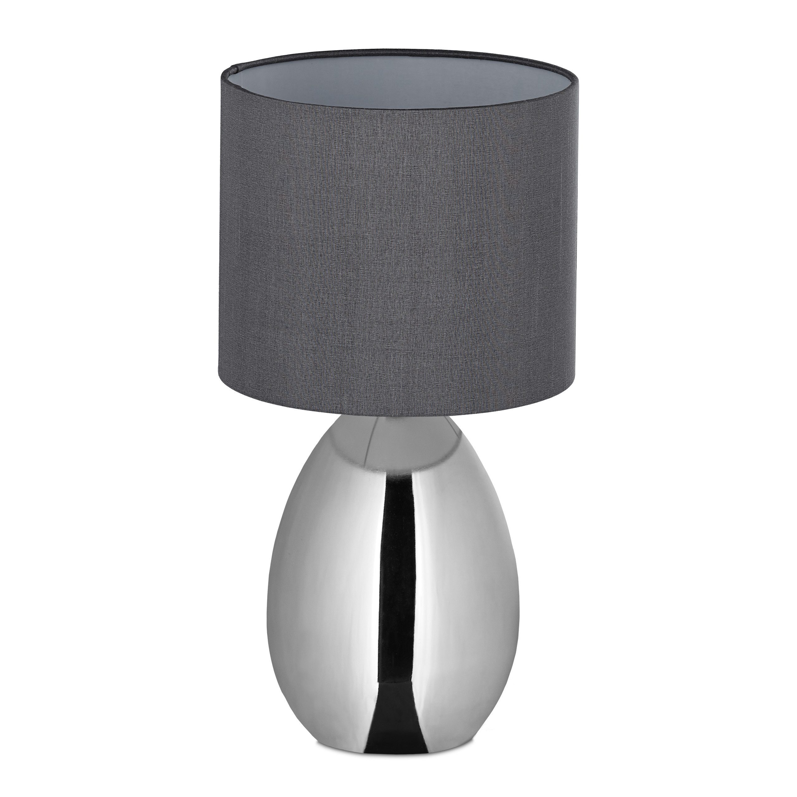 relaxdays Nachttischlampe mit Touch silb günstig online kaufen