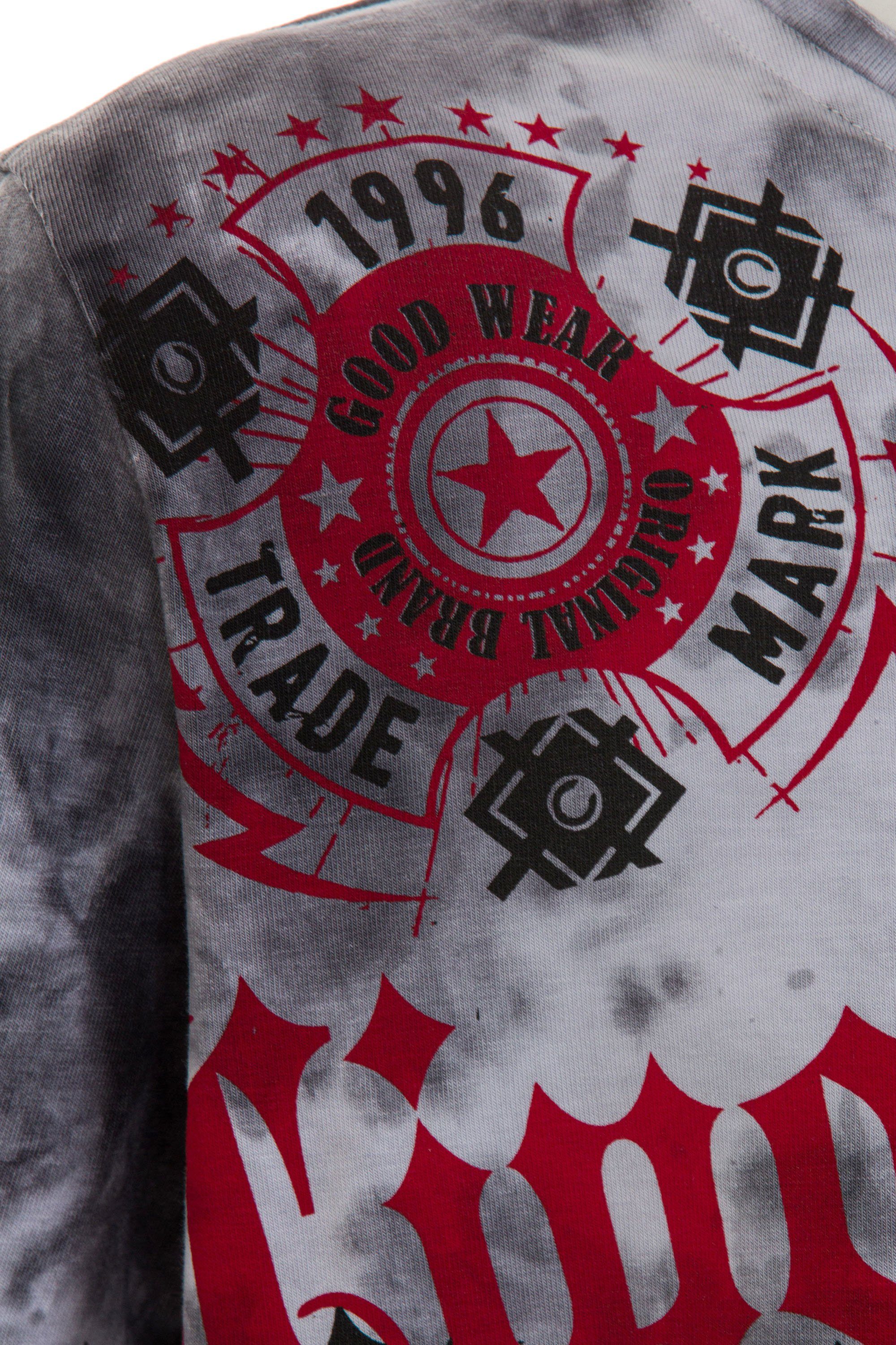 Cipo & Baxx anthrazit Markenprint mit T-Shirt großflächigem
