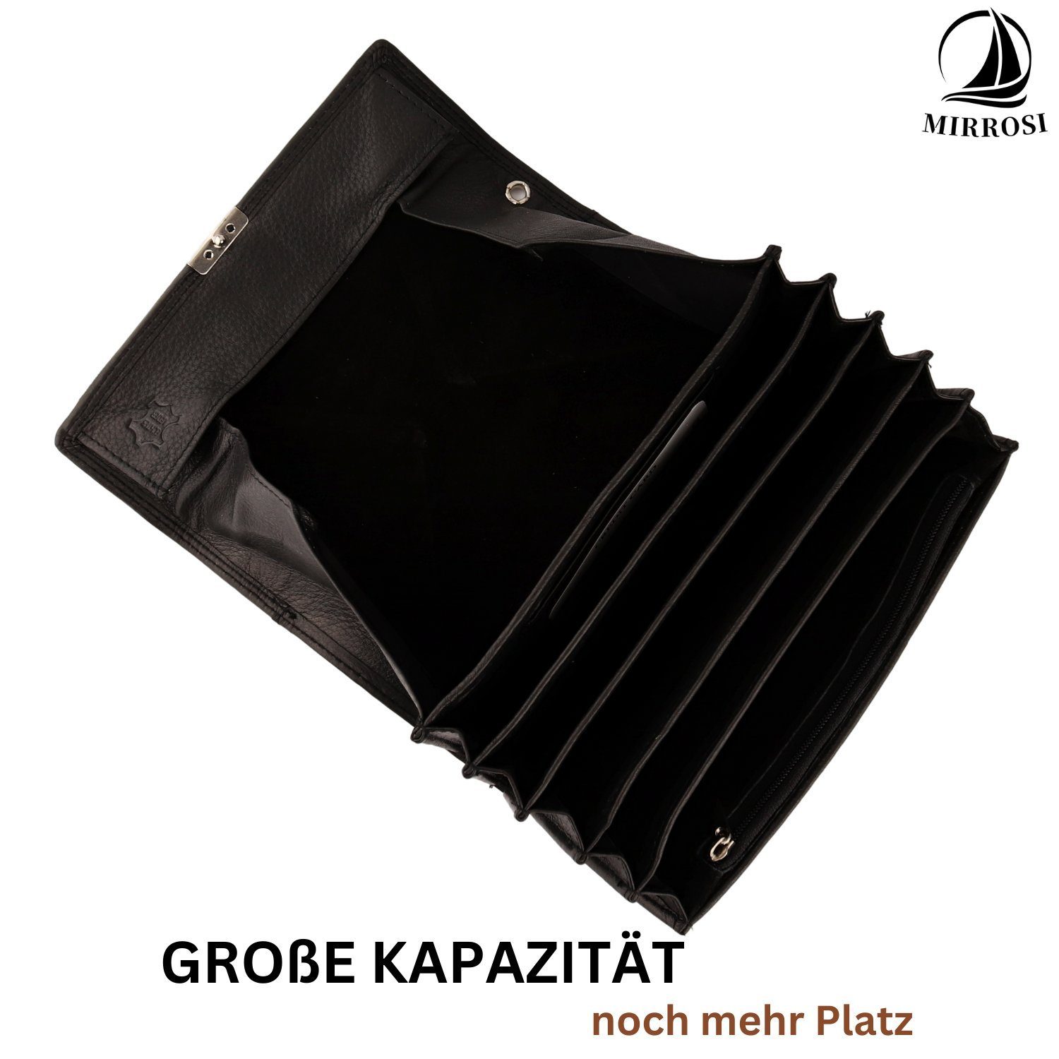 MIRROSI Kellnerbörse Profi Kellnerportemonnaie aus Echtleder (18,5x9,5x4cm), Kellnergeldbeutel Bedienungsgeldbeutel Taxi Portemonnaie – Bild 4 von 5