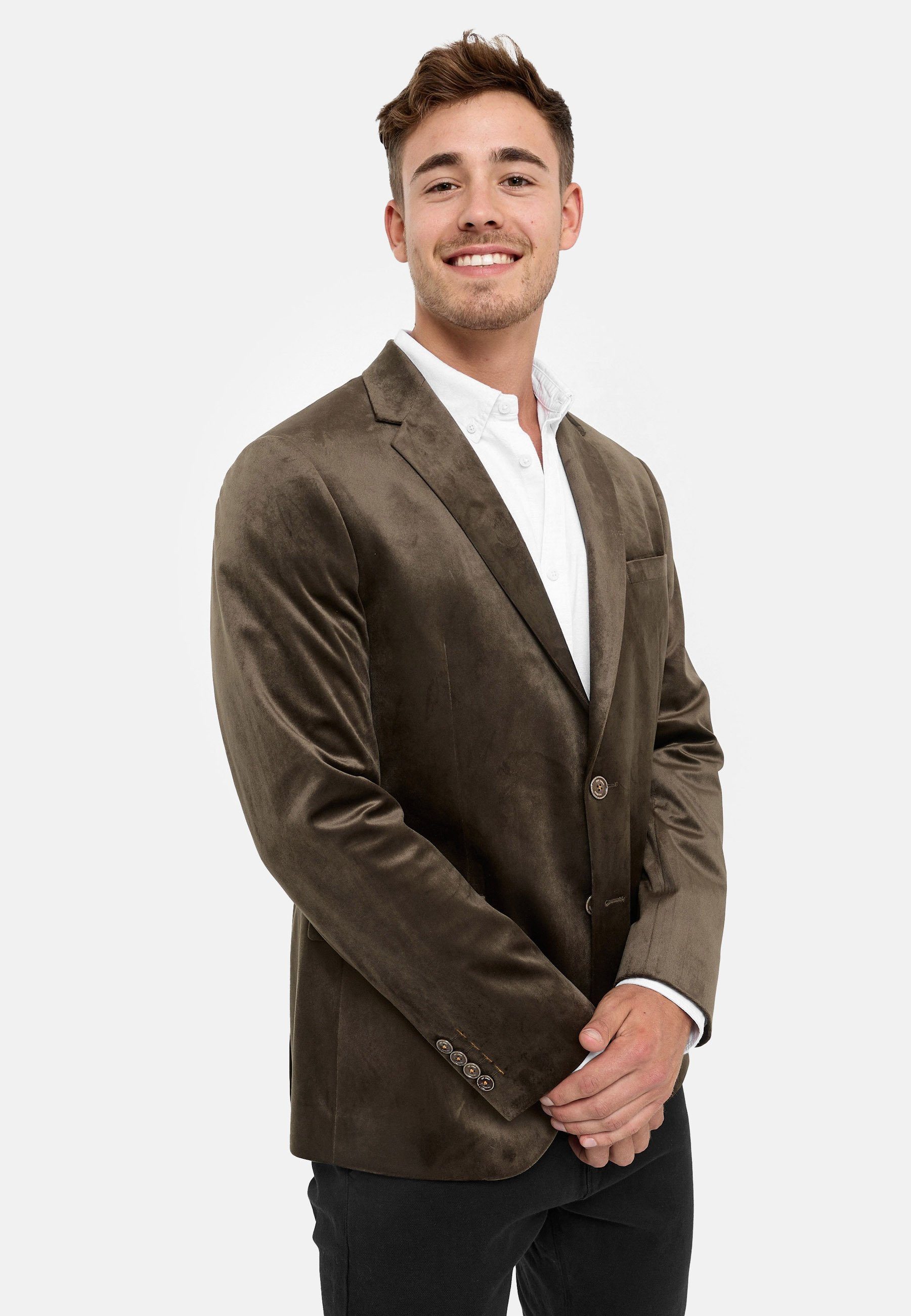 Jeff Anzugsakko Herren George Sakko Herrensakko Jacket aus Samt, mit einem Reverskragen