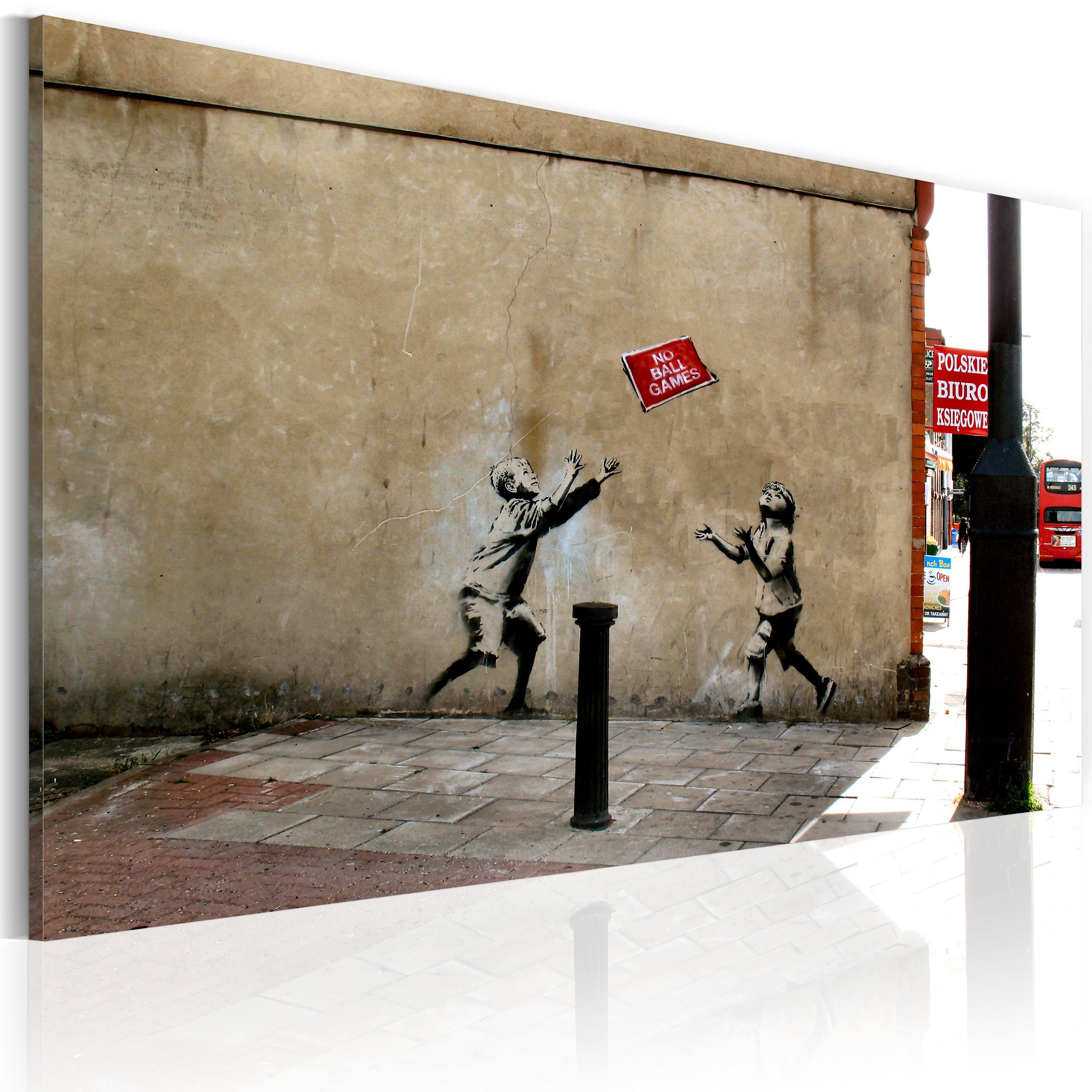 Artgeist Wandbild Fussballspielen verboten (Banksy)