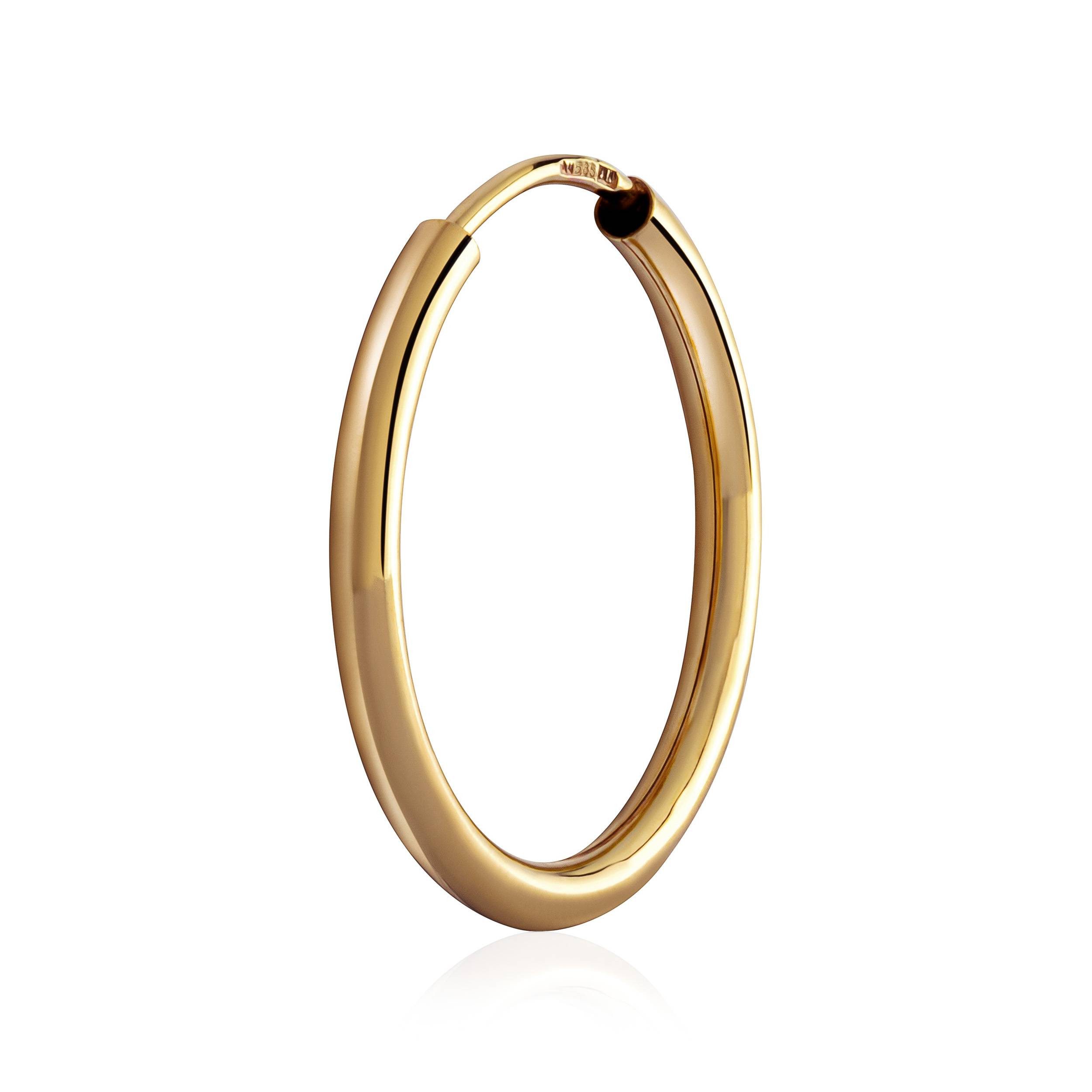 NKlaus Single-Creole Einzel 585 Gelbgold Creole Ohrring Ohrschmuck 1,8m