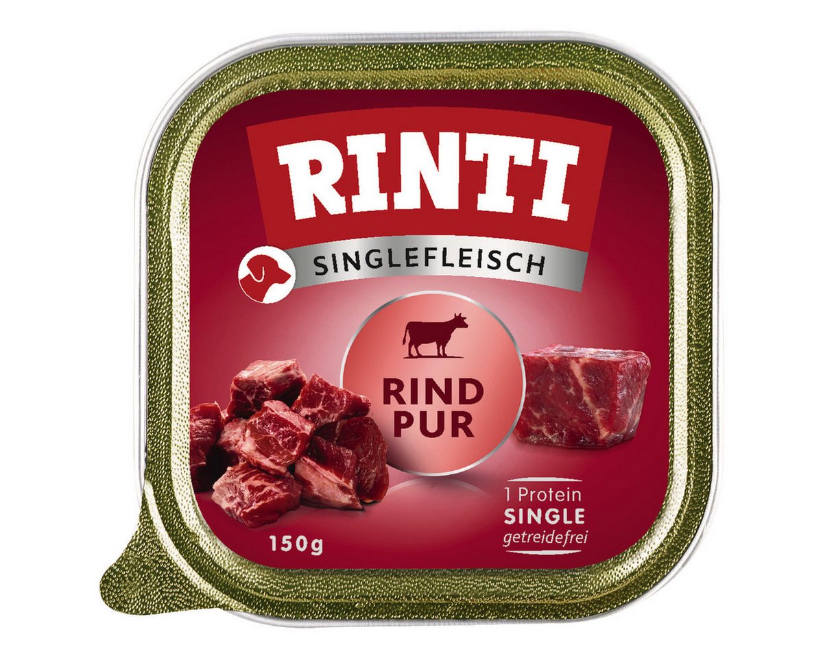 Rinti Singlefleisch Rind Pur 150 g - 10 Stück, Nassfutter für: Hund
