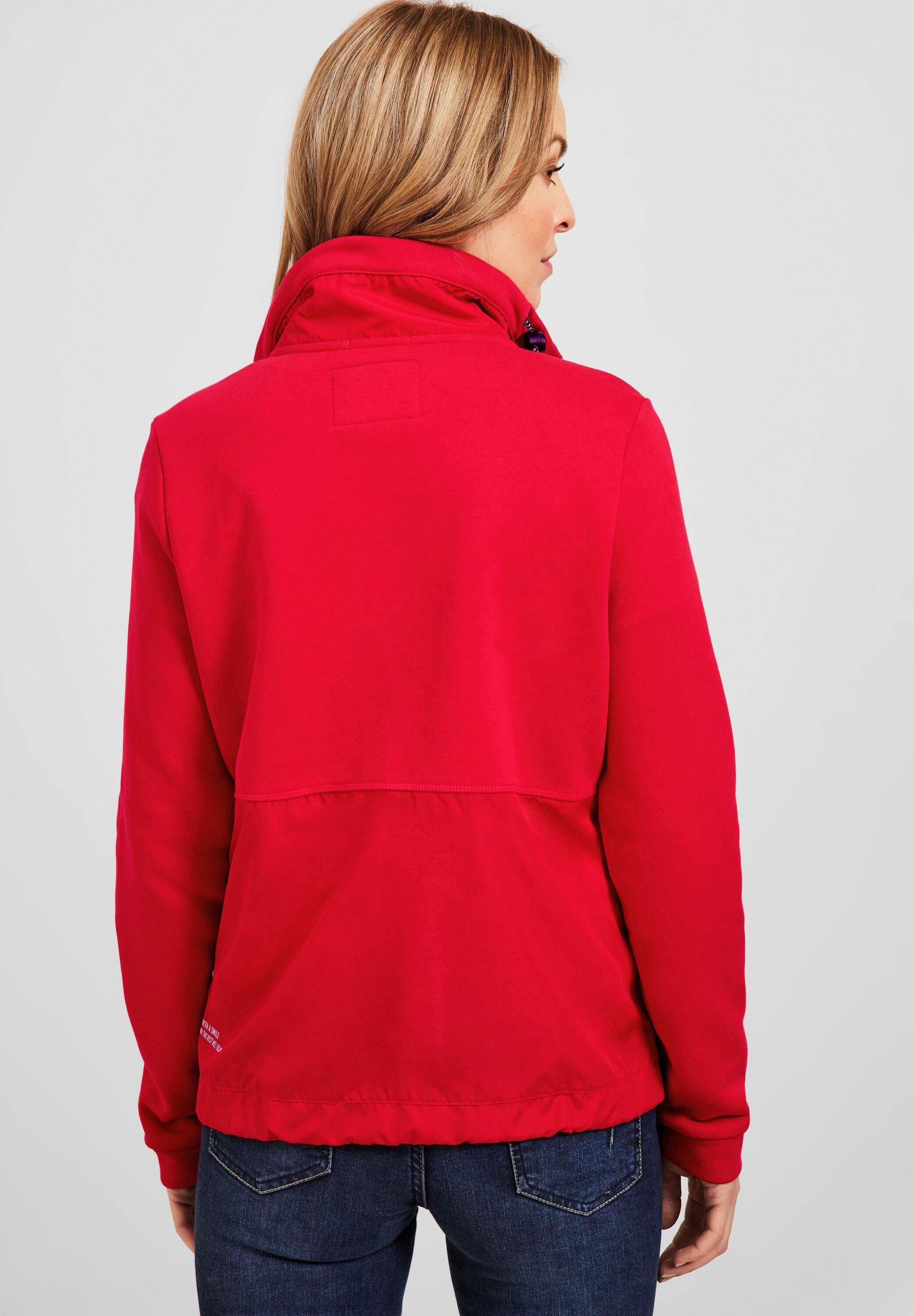 red modernen strong Cecil Materialmix im Sweatjacke