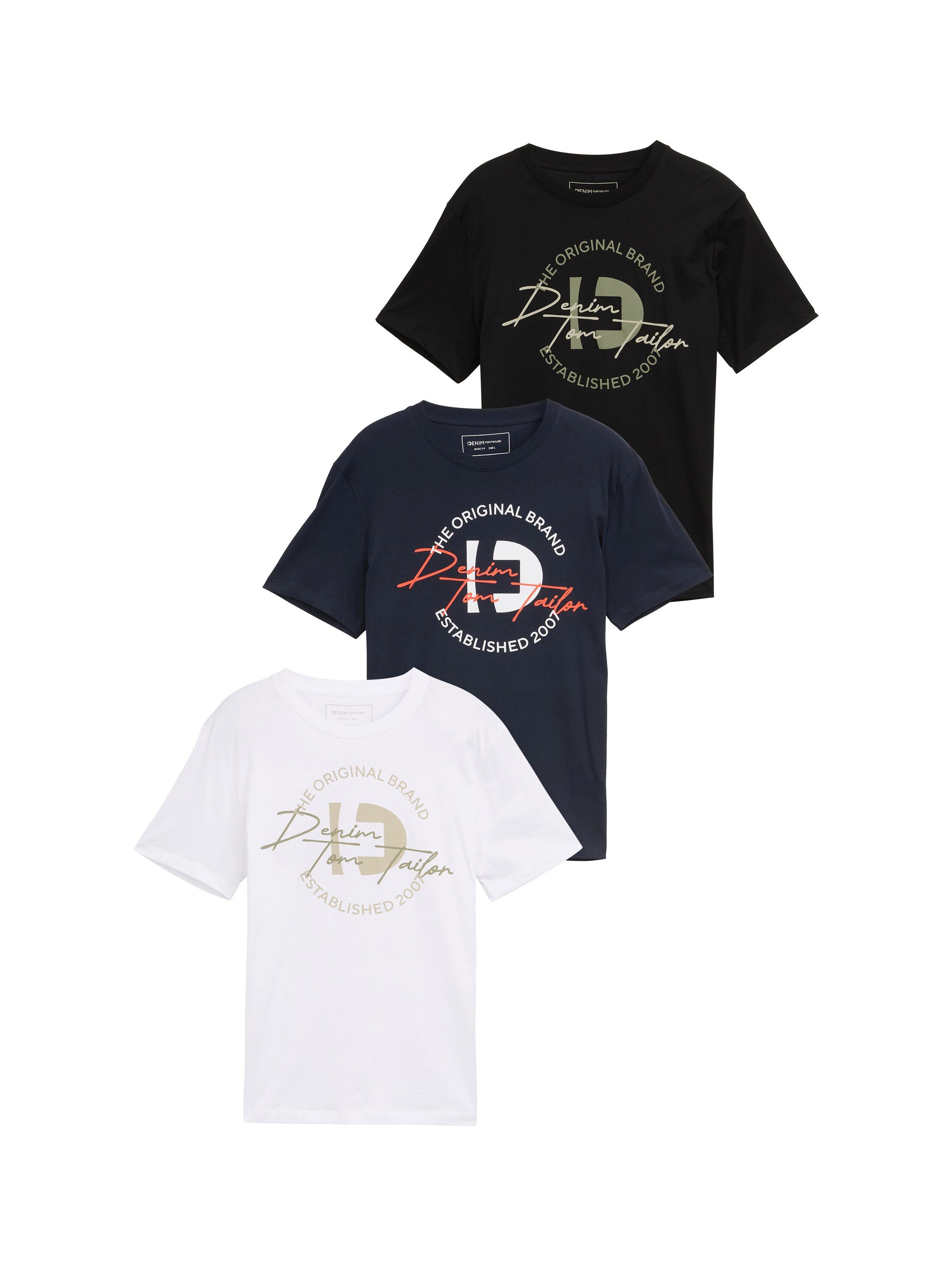 TOM TAILOR Denim T-Shirt (Packung, 3-tlg) günstig online kaufen