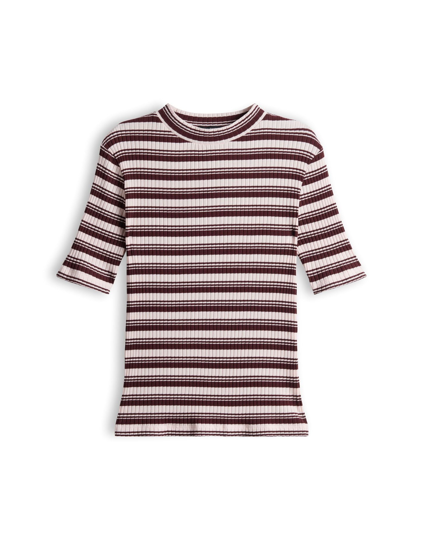 OPUS Kurzarmshirt Gestreiftes Rippshirt aus Baumwolle Slim Fit Vielseitig kombinierbar für casual Looks – Bild 2 von 5