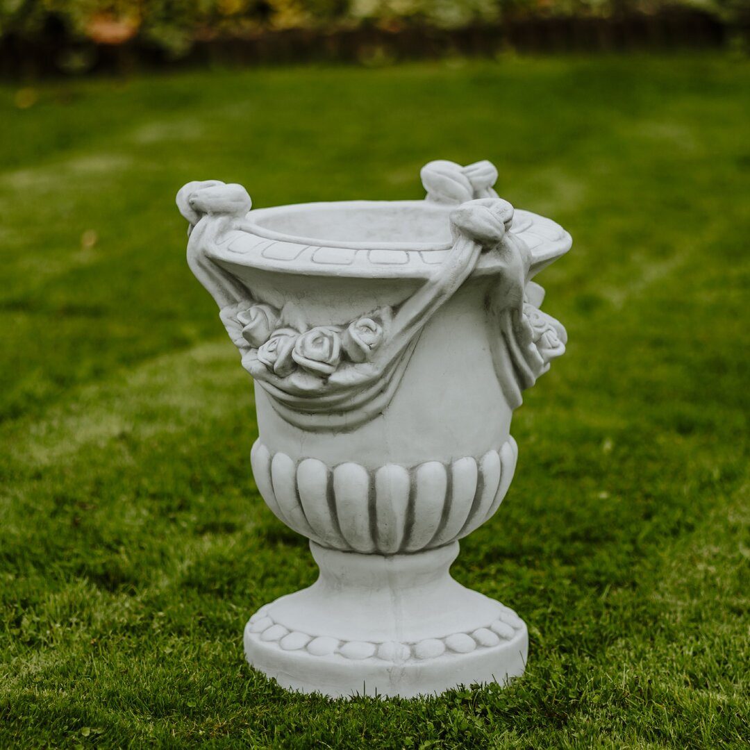 gartendekoparadies.de Pflanzkübel Blumentopf Rosenmuster Steinguss 12 Liter 51 cm 37 kg, Frostsicher