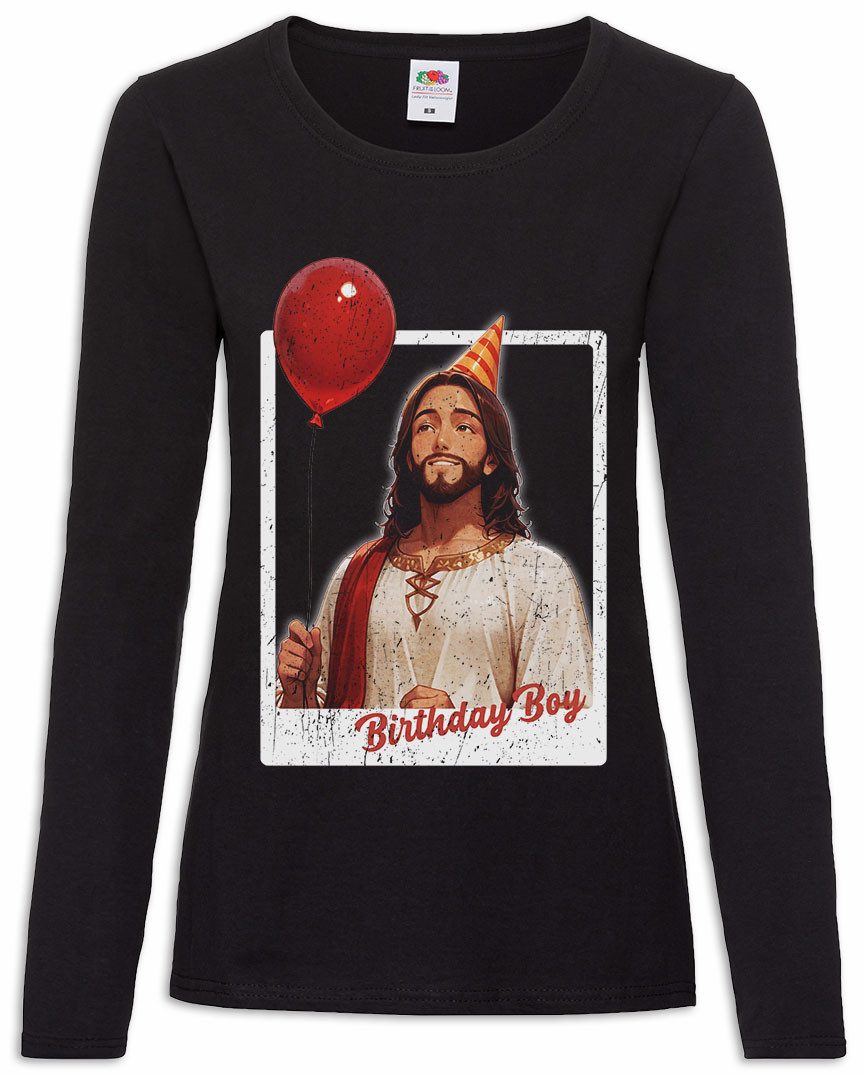 Langarmshirt Jesus Birthday Boy Damen Langarmshirt Holy Christus Christmas X-Mas