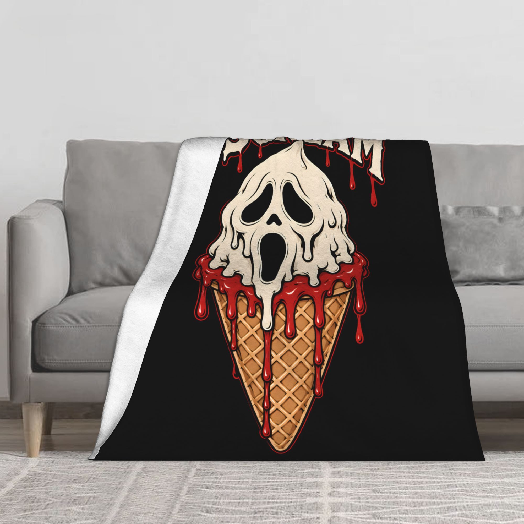 Wohndecke Flanell Kuscheldecke Halloween Spuk – superweich mit Motiv, LAPAPRO, Halloween Superweich mit Motiv