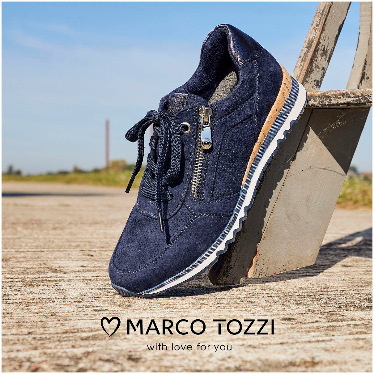 MARCO TOZZI Keilsneaker, Freizeitschuh, Halbschuh, Schnürschuh in veganer Verarbeitung