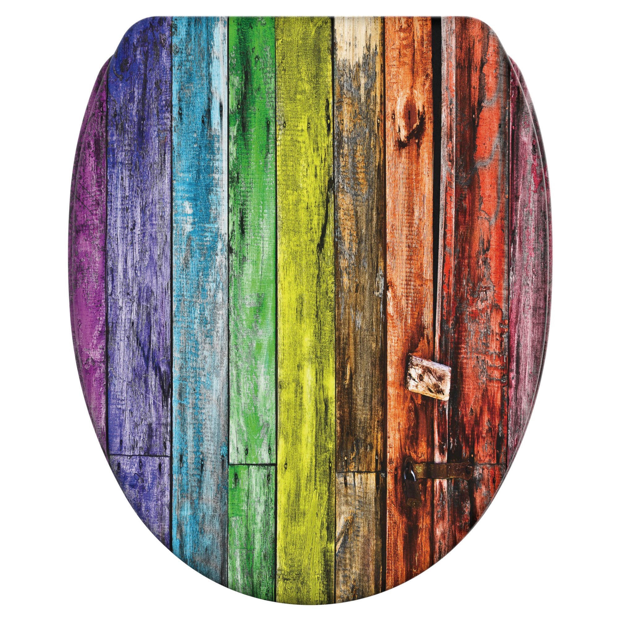 Sanilo WC-Sitz Rainbow mit Absenkautomatik & Quick Release, Premium Toilettendeckel, abnehmbar, leichte Montage von oben