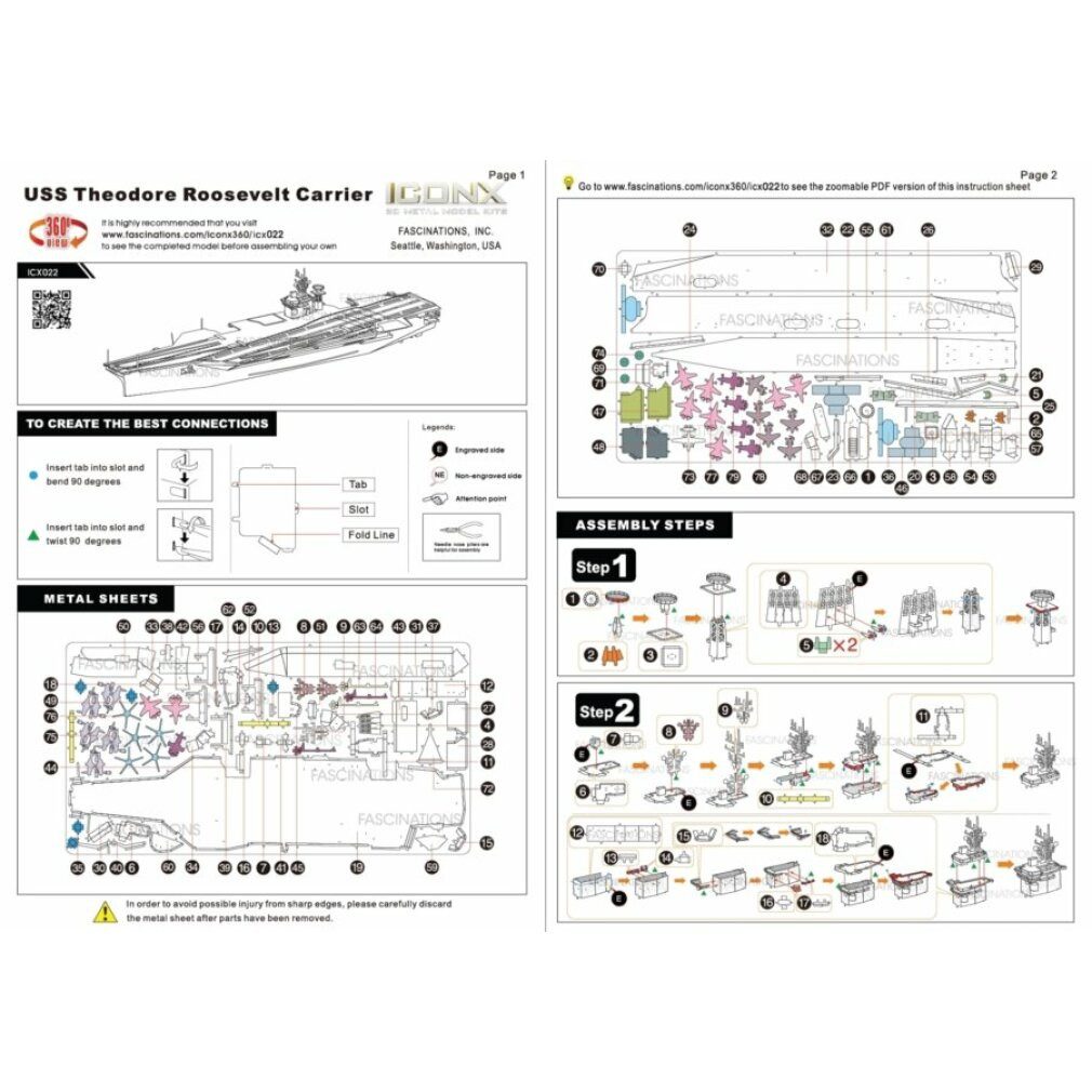 3D-Puzzle 3D-Puzzle Flugzeugträger USS Theodore Roosevelt CVN-71 (ICONX)