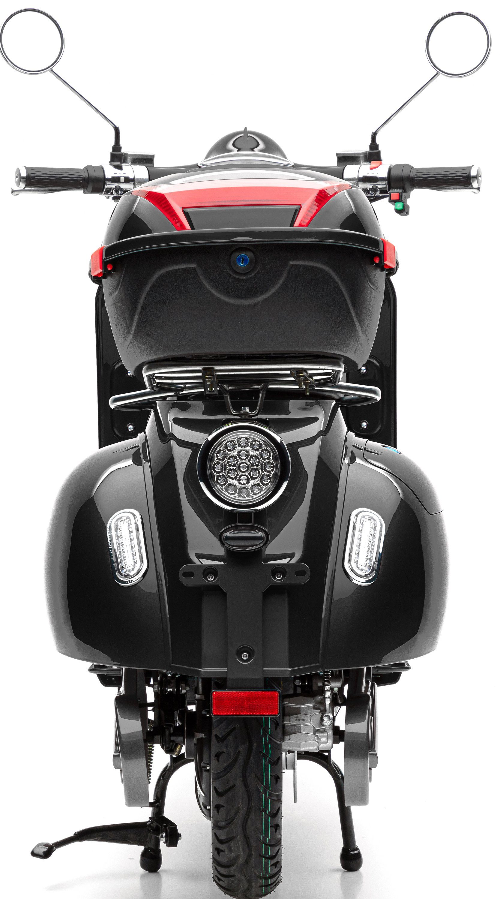 2000 ECONELO CLASSIC, 45 W, km/h, E-Motorroller schwarz Topcase;Alarmanlage