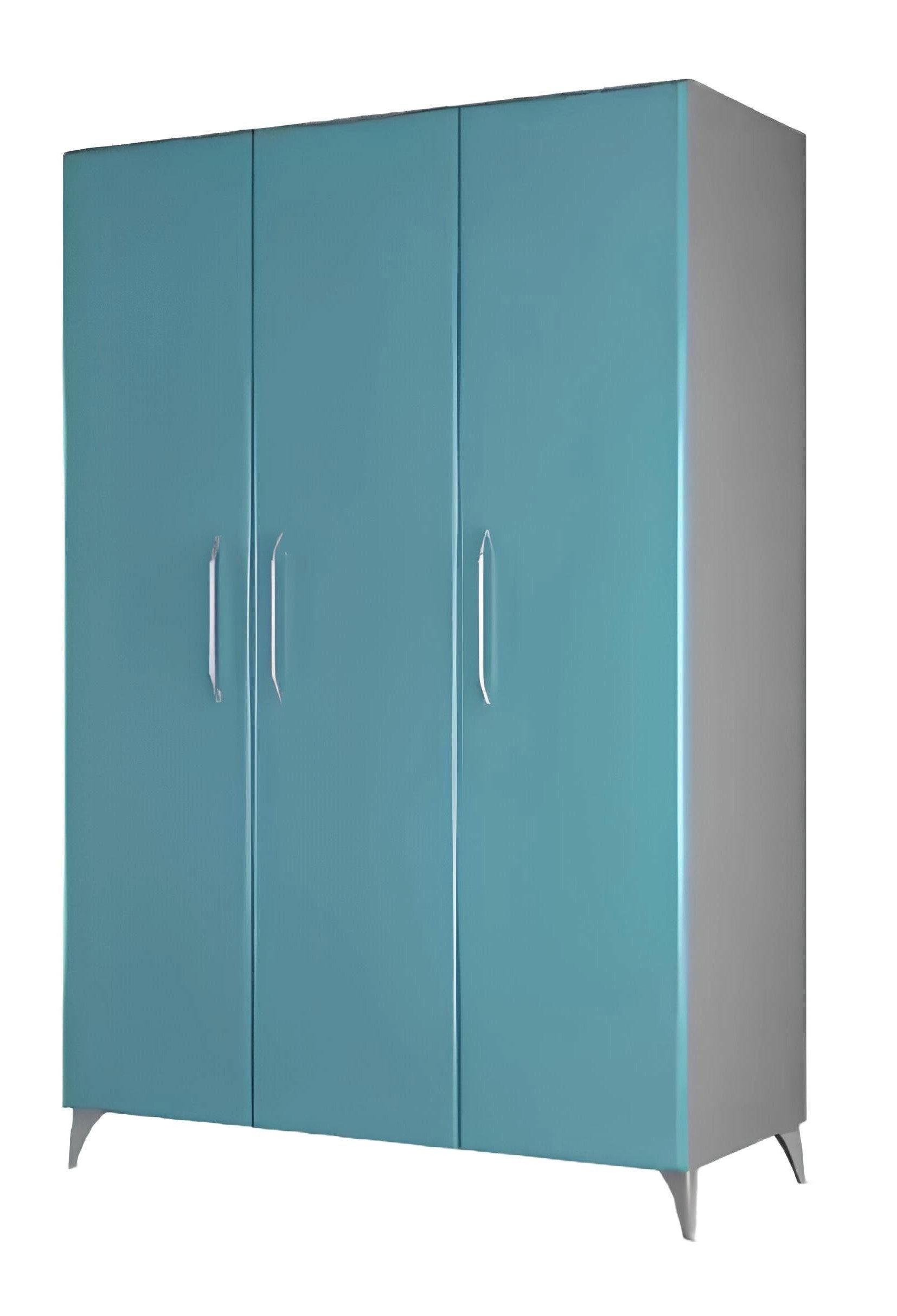 Xlmoebel Kleiderschrank Blauer Kleiderschrank mit luxuriösem Design und viel Stauraum (1-St., Kleiderschrank) Hergestellt in Europa