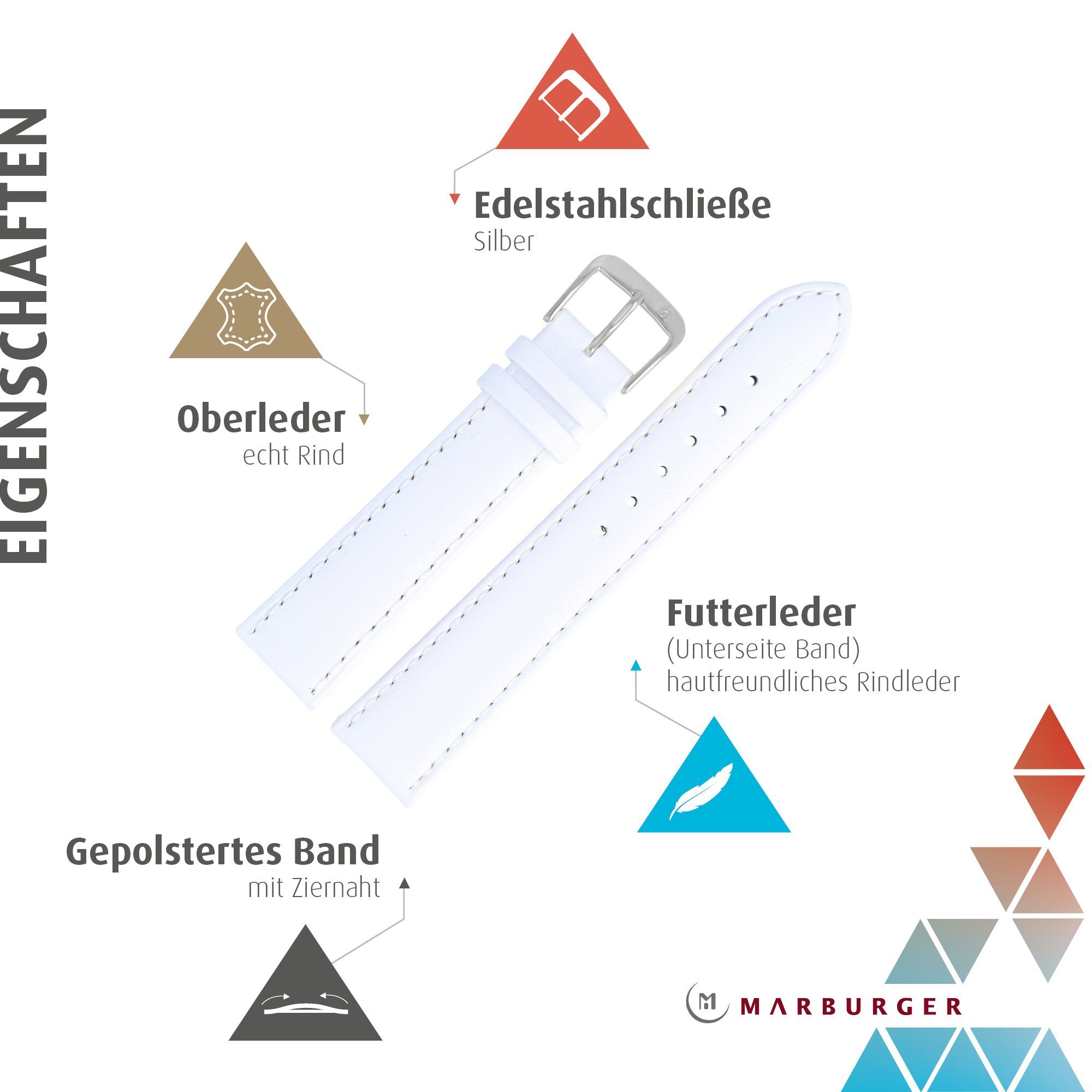 MARBURGER Uhrenarmband 14mm Leder günstig online kaufen