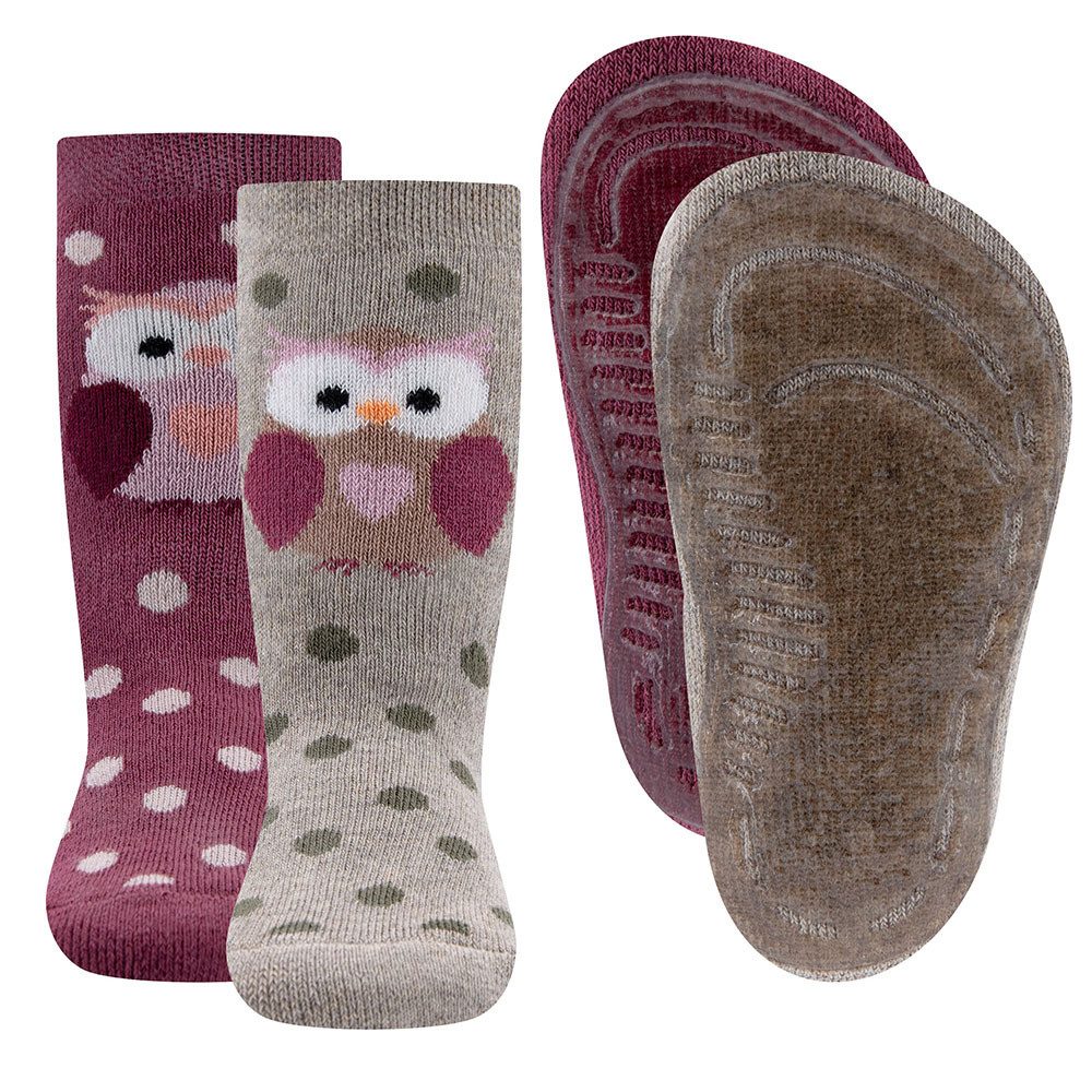 Ewers ABS-Socken Stoppersocken Eule 2er Pack (2-Paar)