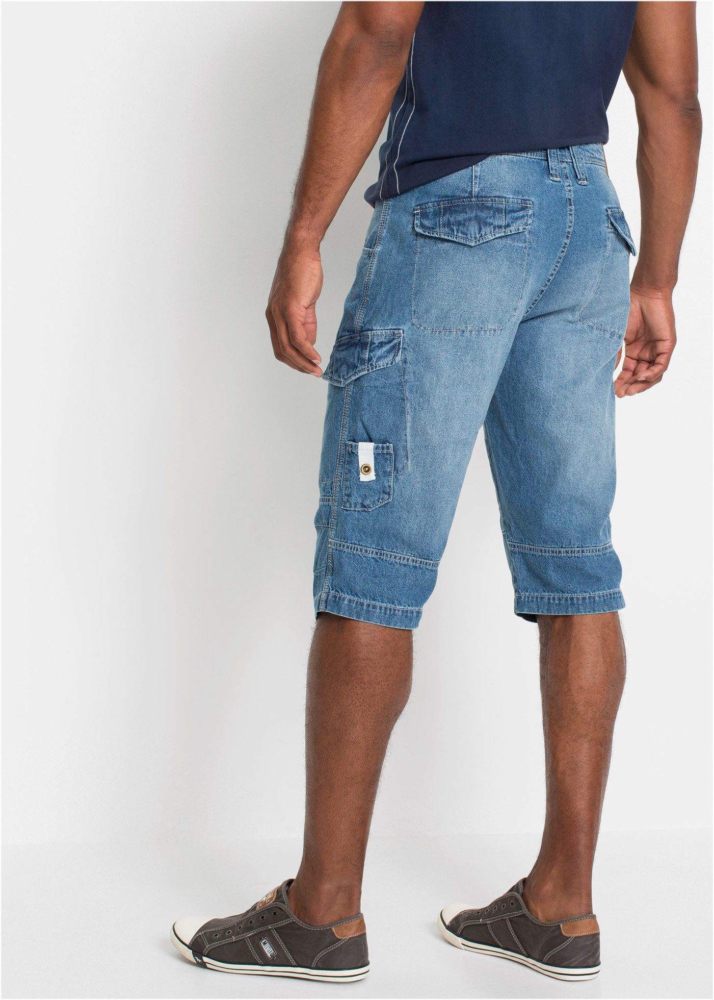 bonprix Bermudas aus Baumwolle, Relaxed Fit, im Denim-Look