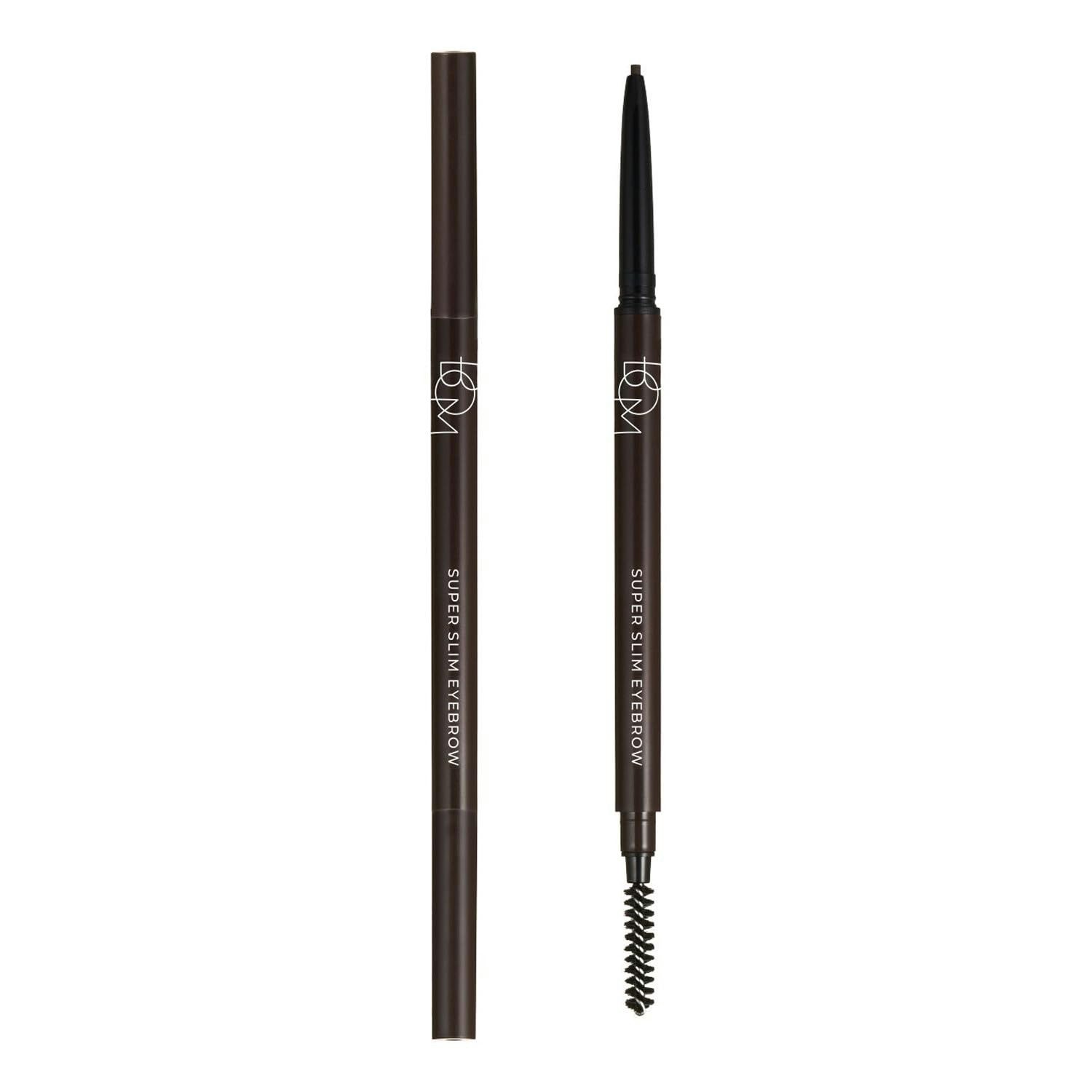 Beauty of Majesty Augenbrauen-Stift Super Slim Eyebrow #01 Charcoal Brown 0,1g – Augenbrauenstift K-Beauty, 1,5mm Spitze für haarähnliche Striche, langanhaltend, wischfest, 2-in-1 Stift mit Spoolie, Korean Makeup