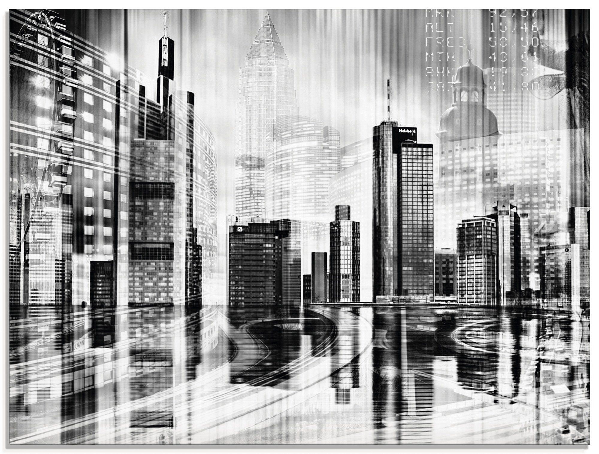 Artland Glasbild Frankfurt Skyline Collage 01, Deutschland (1 St), in verschiedenen Größen