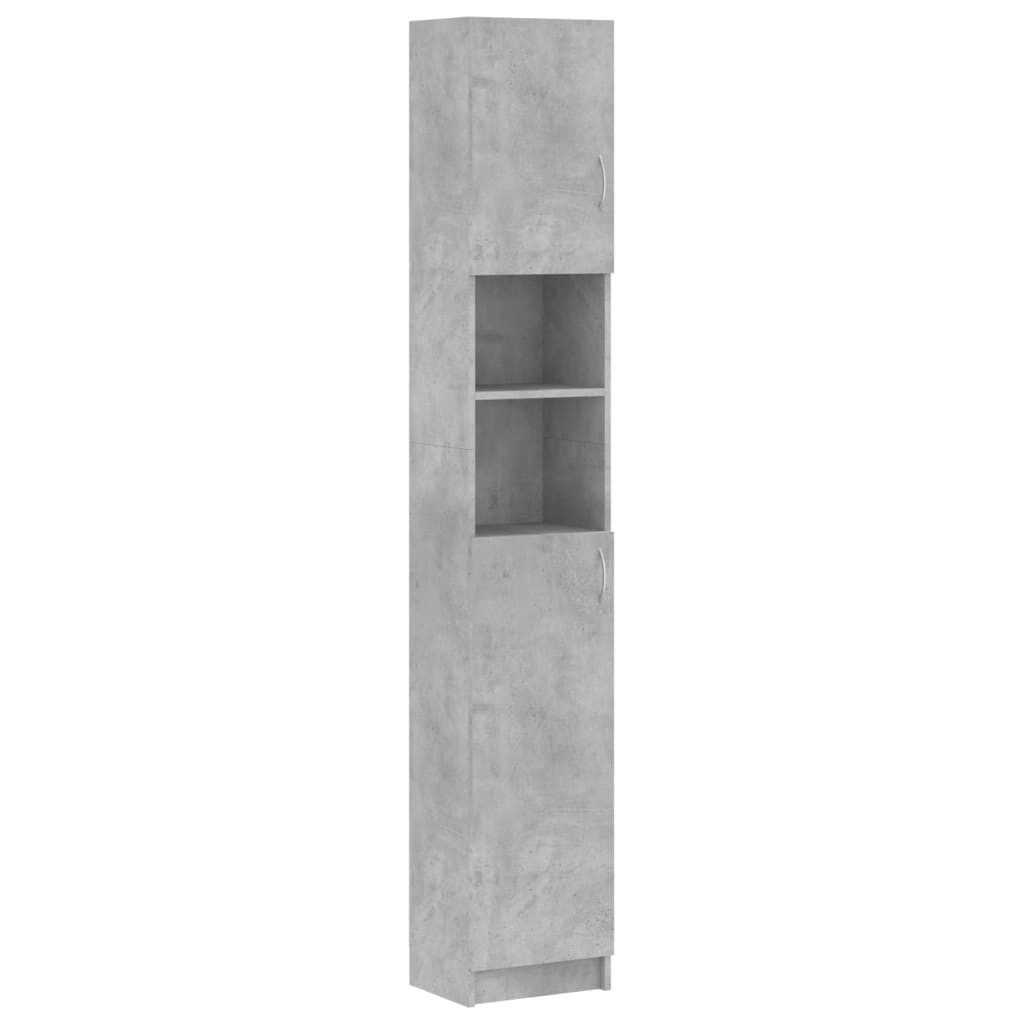 DOTMALL Badezimmer-Set Badezimmerschrank Betongrau 32x25,5x190 cm Holzwerkstoff