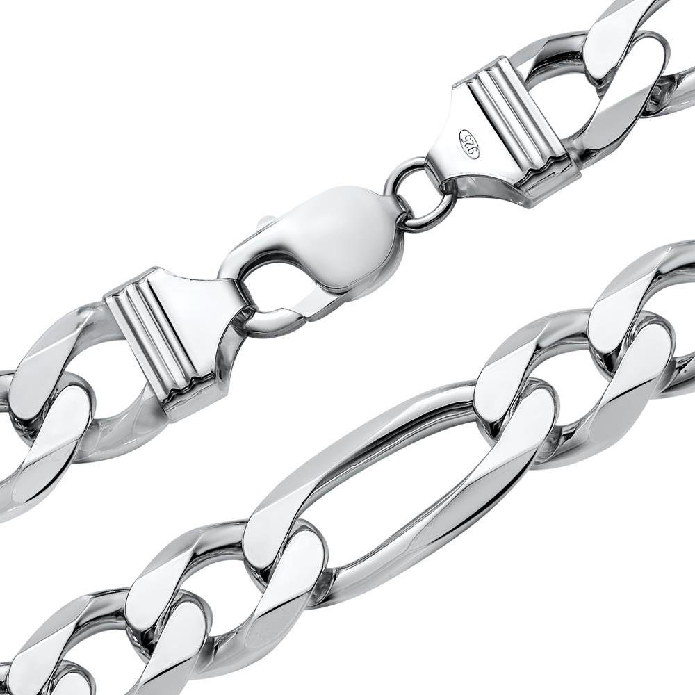 JEWLIX Silberkette 925 Silber Figarokette 13mm Länge wählbar inkl Etui FK0130 Länge: 45cm