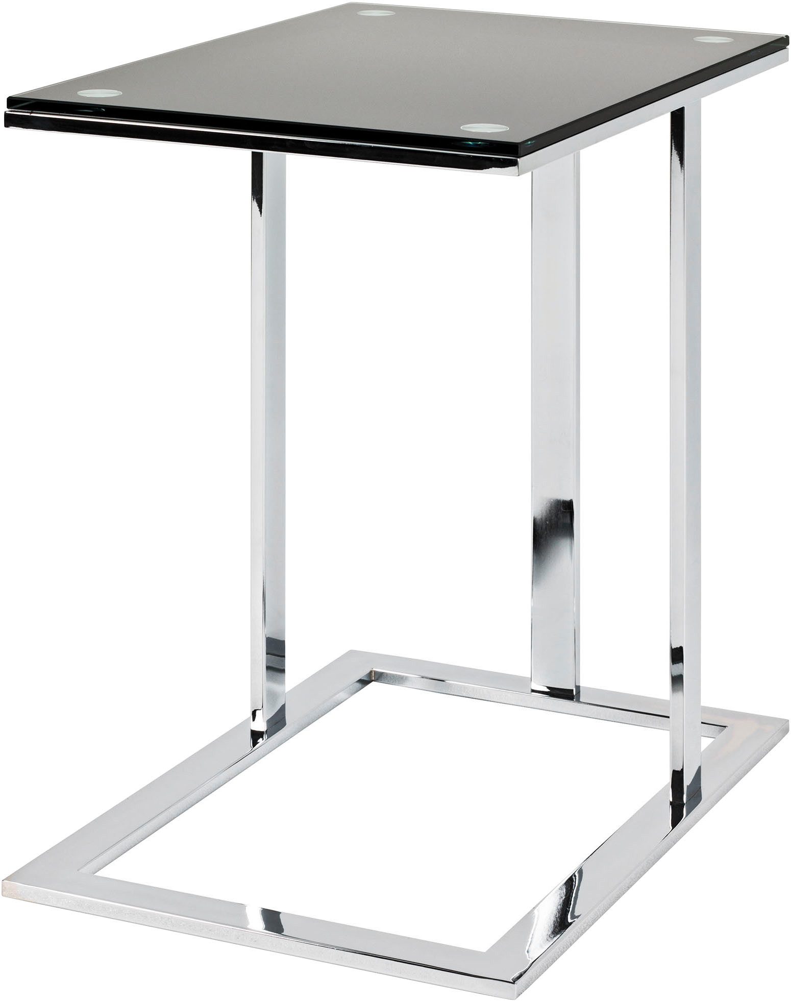 HAKU Beistelltisch Sofatisch, Wohnzimmertisch (1-St), rechteckig - aus Metall Silber B/T/H 54/37/58 cm