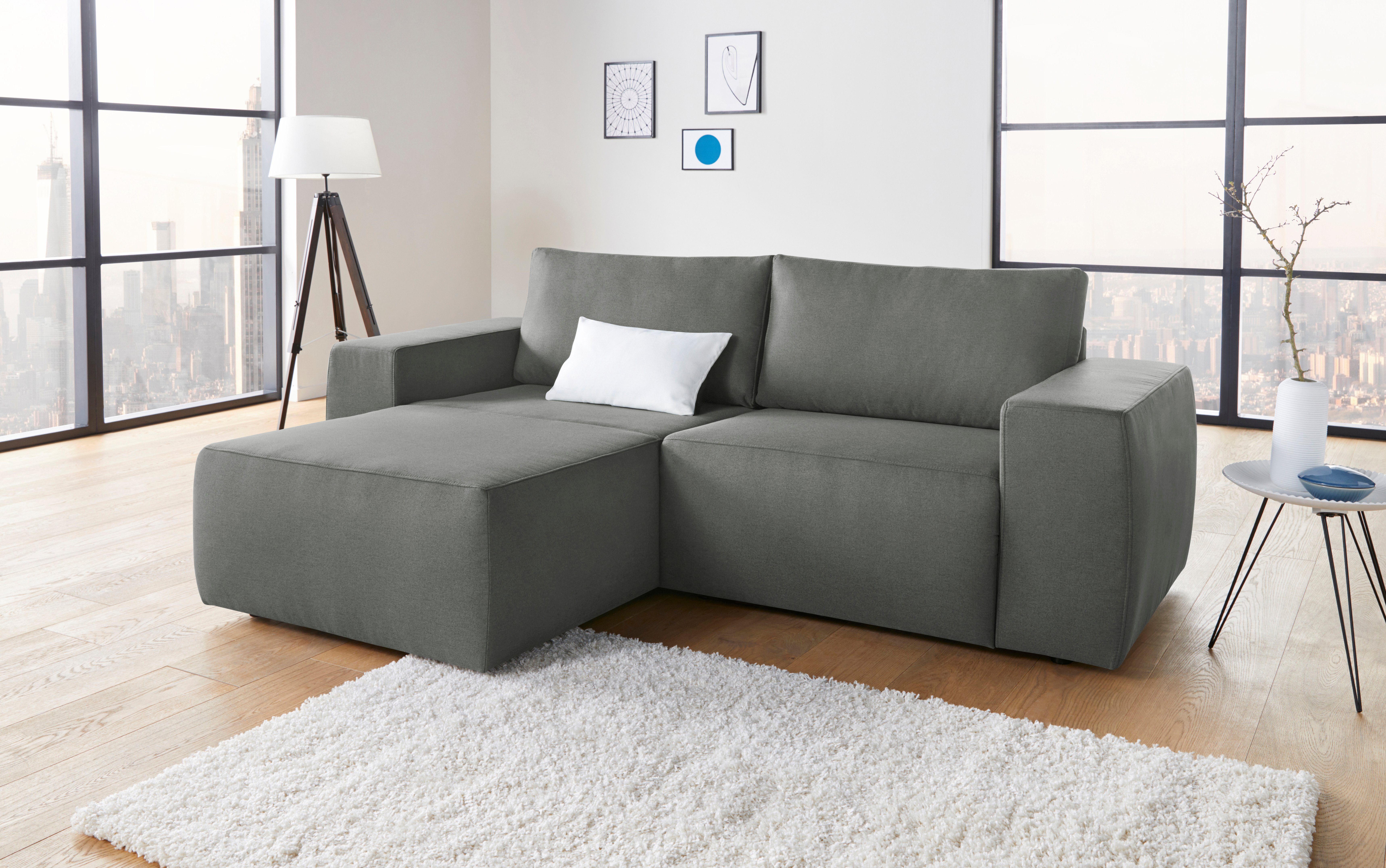 LOOKS by Wolfgang Joop Ecksofa LooksII kubisch, bequem, strapazierfähige Bezüge, Breite 242cm, L-Form, geradlinig und komfortabel