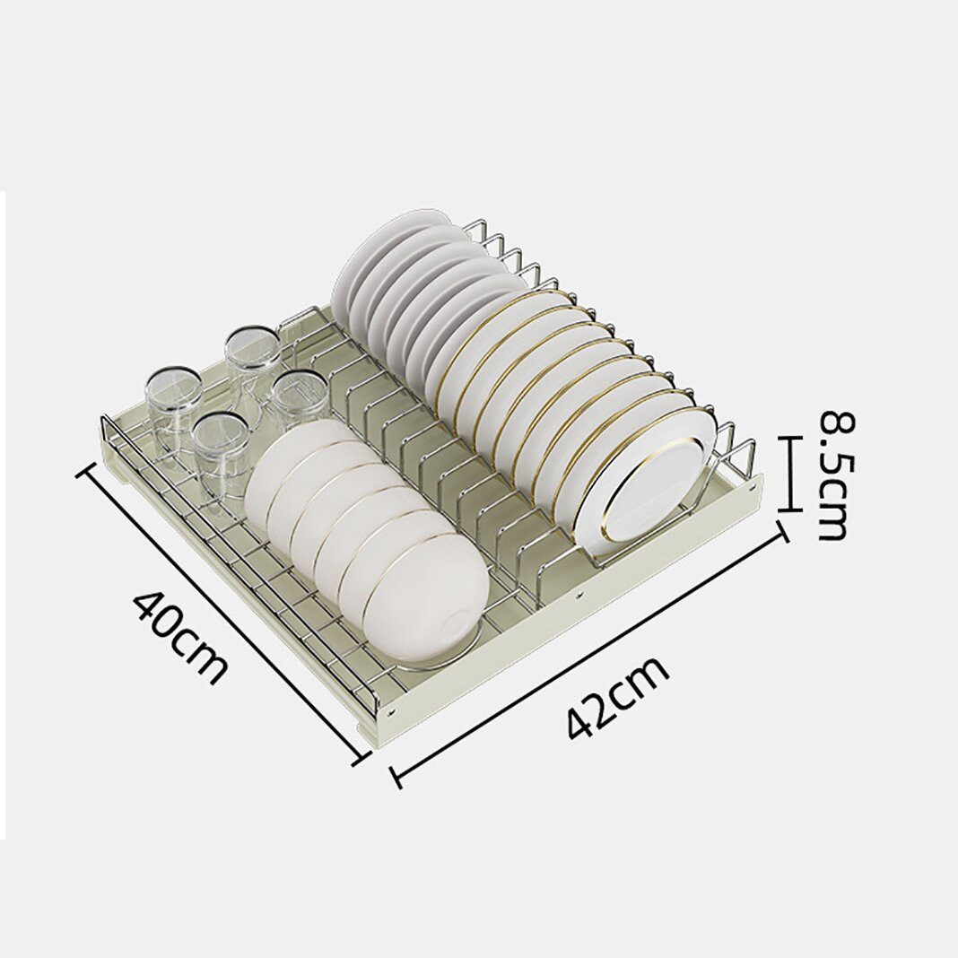 GarveeMore Küchenorganizer-Set Geschirrständer mit ausziehbarer Korbschubla günstig online kaufen