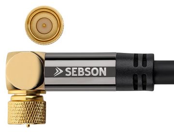 SEBSON SAT Kabel 1m F-Stecker 90° gewinkelt - Koaxialkabel 105dB 75 Ohm TV-Kabel, (100 cm)