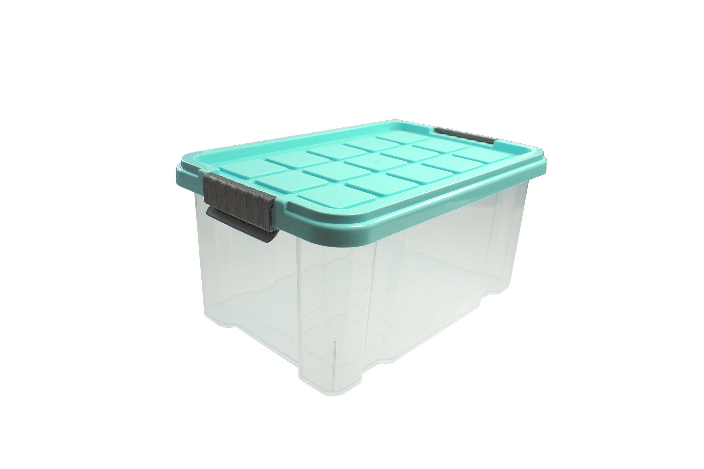 BigDean Aufbewahrungsbox »Euro-Box 40x29x21cm transparent mit türkis