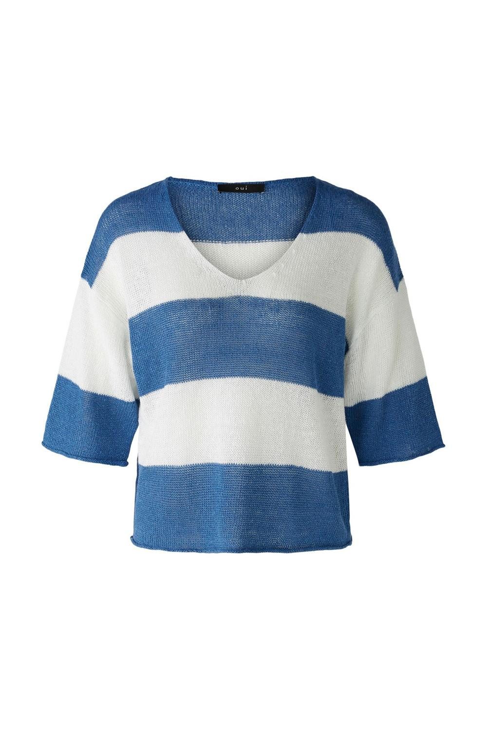 Oui Sweatshirt Pullover, blue white