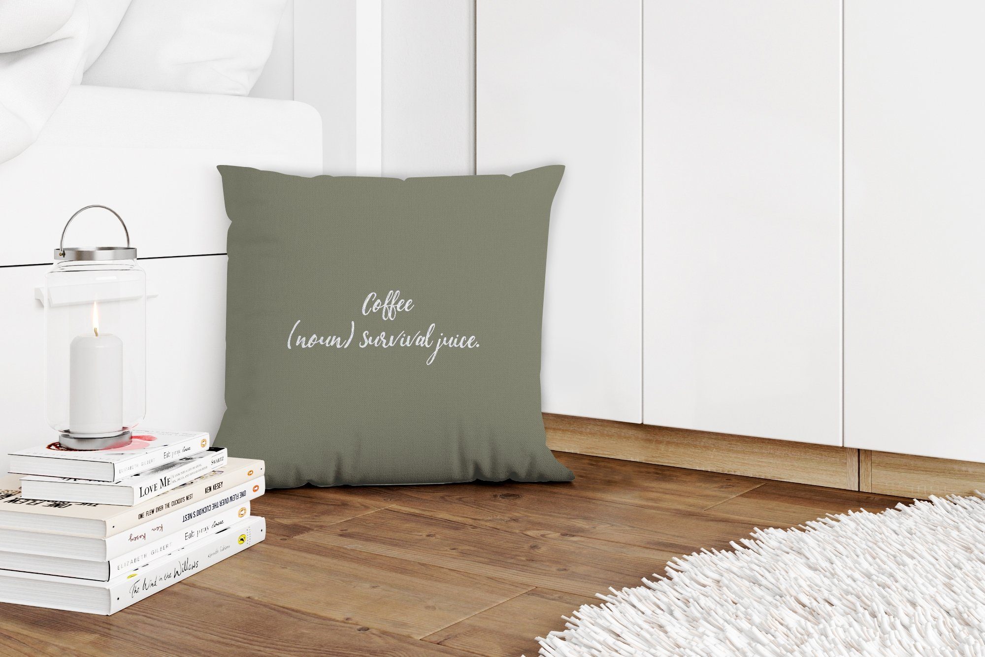 MuchoWow Schlafzimmer, - - -, Definition Sprichwörter Wohzimmer, Kaffee Dekokissen Füllung Kaffee Zitate mit für Sofakissen Zierkissen - Deko, Überlebenssaft