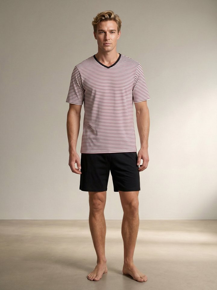 Henry Terre Shorty Herren Pyjama Kurzarm V-Neck