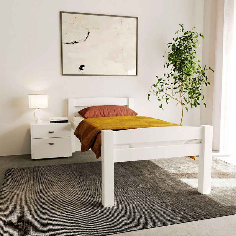 Home affaire Einzelbett "OFI", Jugendbett, Skandinavisches Design, zeitlos elegant, zertifiziertes Massivholz, Liegefläche 90x200 cm