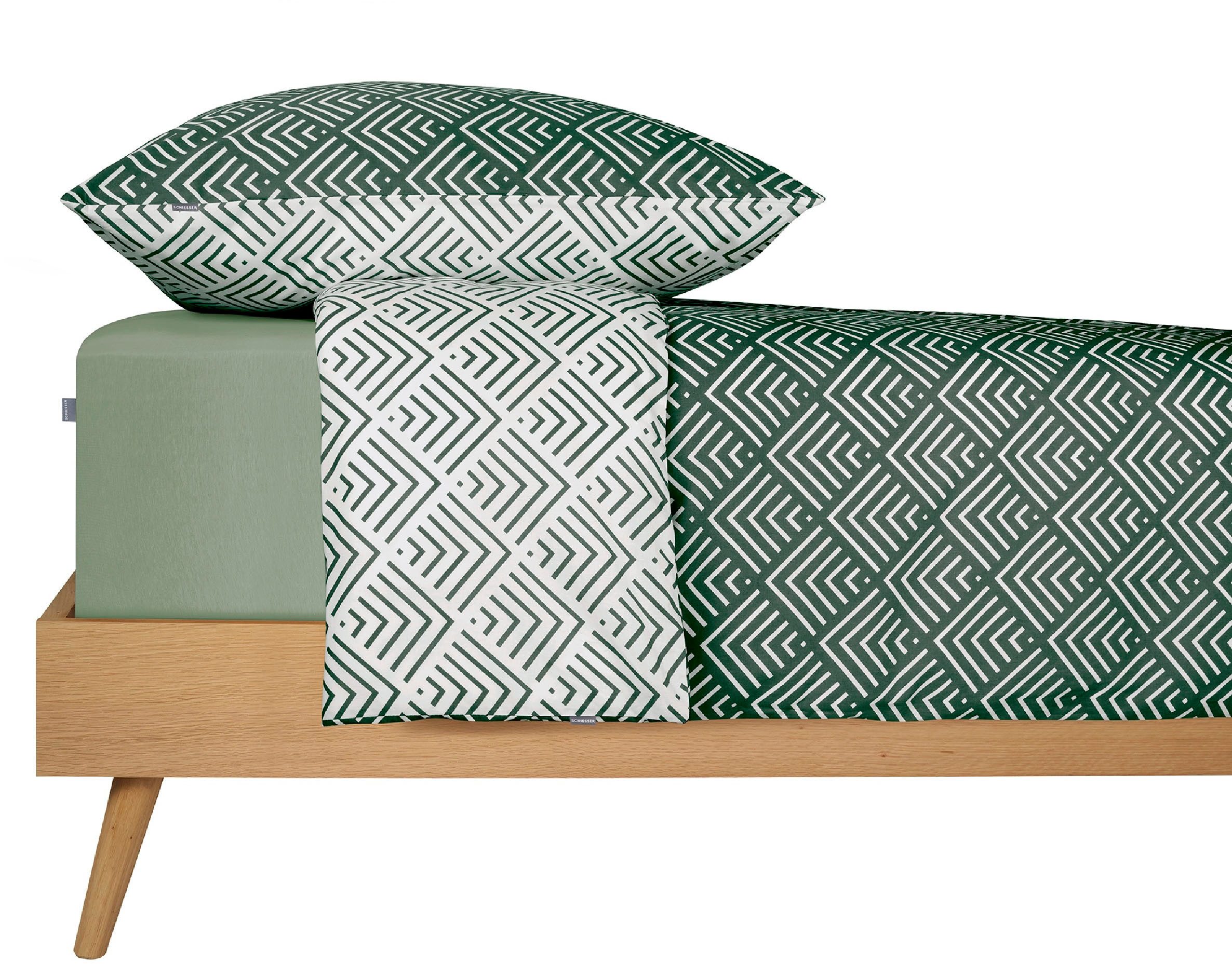 Schiesser Bettwäsche Mabel aus weicher Baumwolle mit abstraktem Muster, Renforcé, 2 teilig, MADE IN GREEN by OEKO-TEX®