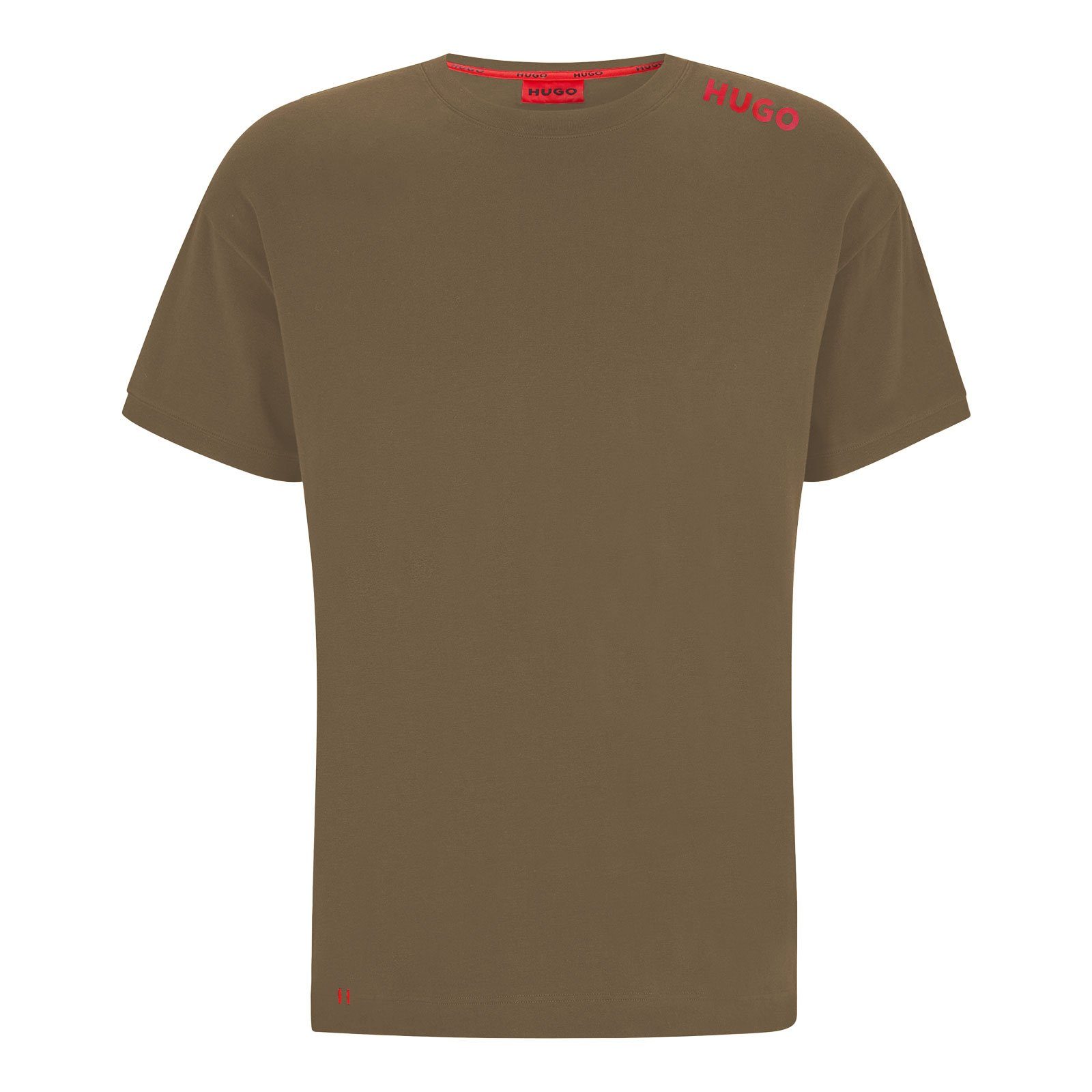 HUGO T-Shirt Labelled T-Shirt mit Logo-Druck auf der Schulter 242 brown