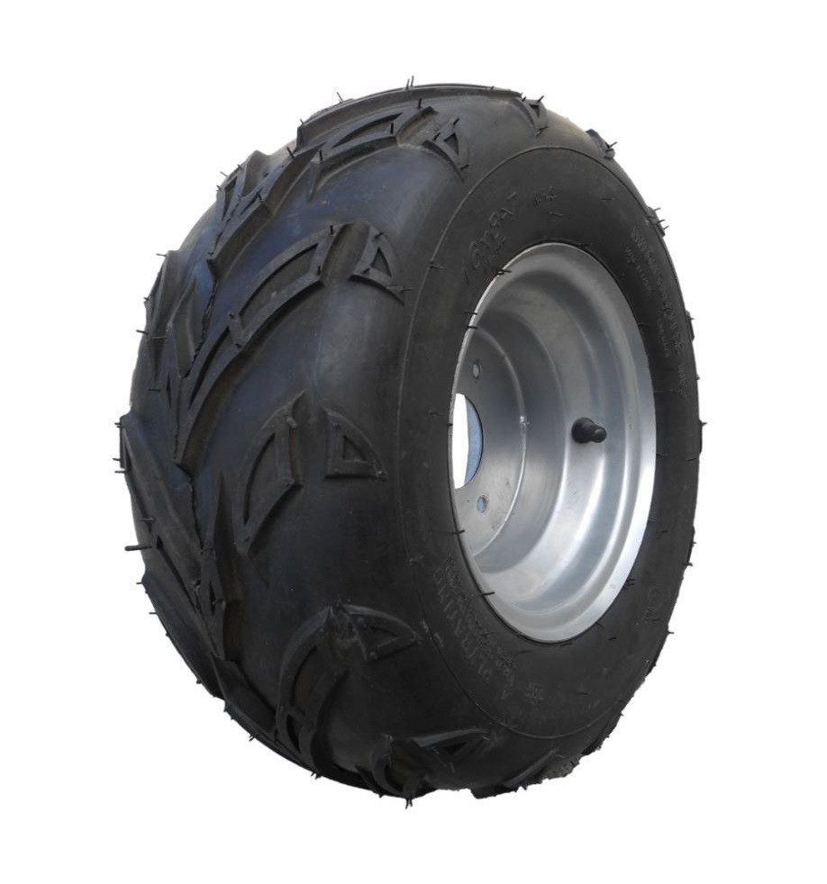 FunSport-Factory Kinderfahrzeug-Räder 2er Set Kompletträder Kinderquad Reifen 16x8-7 Silber rechts links, V-profil, hoher Grip, für Kinderquads, robust & langlebig