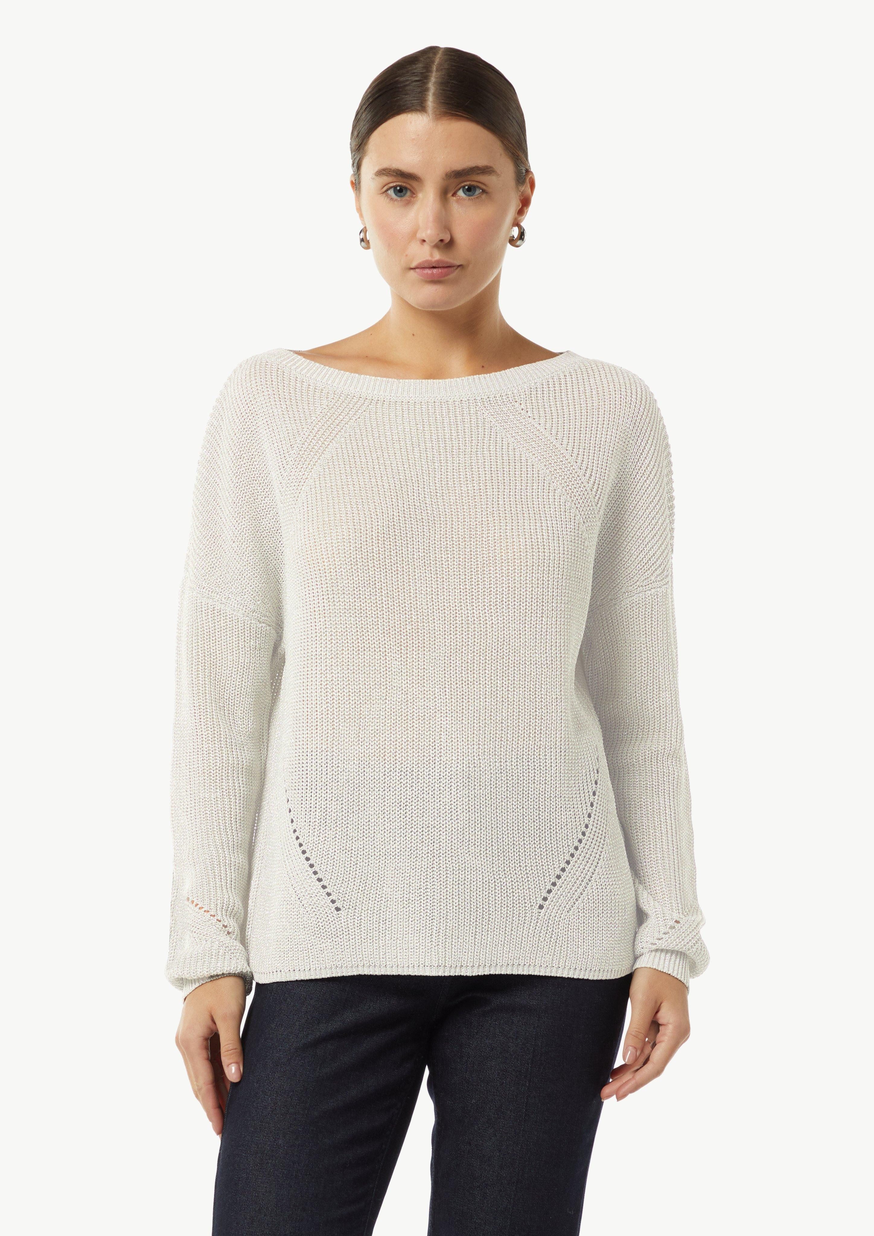 Langarmshirt Strickpullover aus Viskosemix mit Glitzergarn