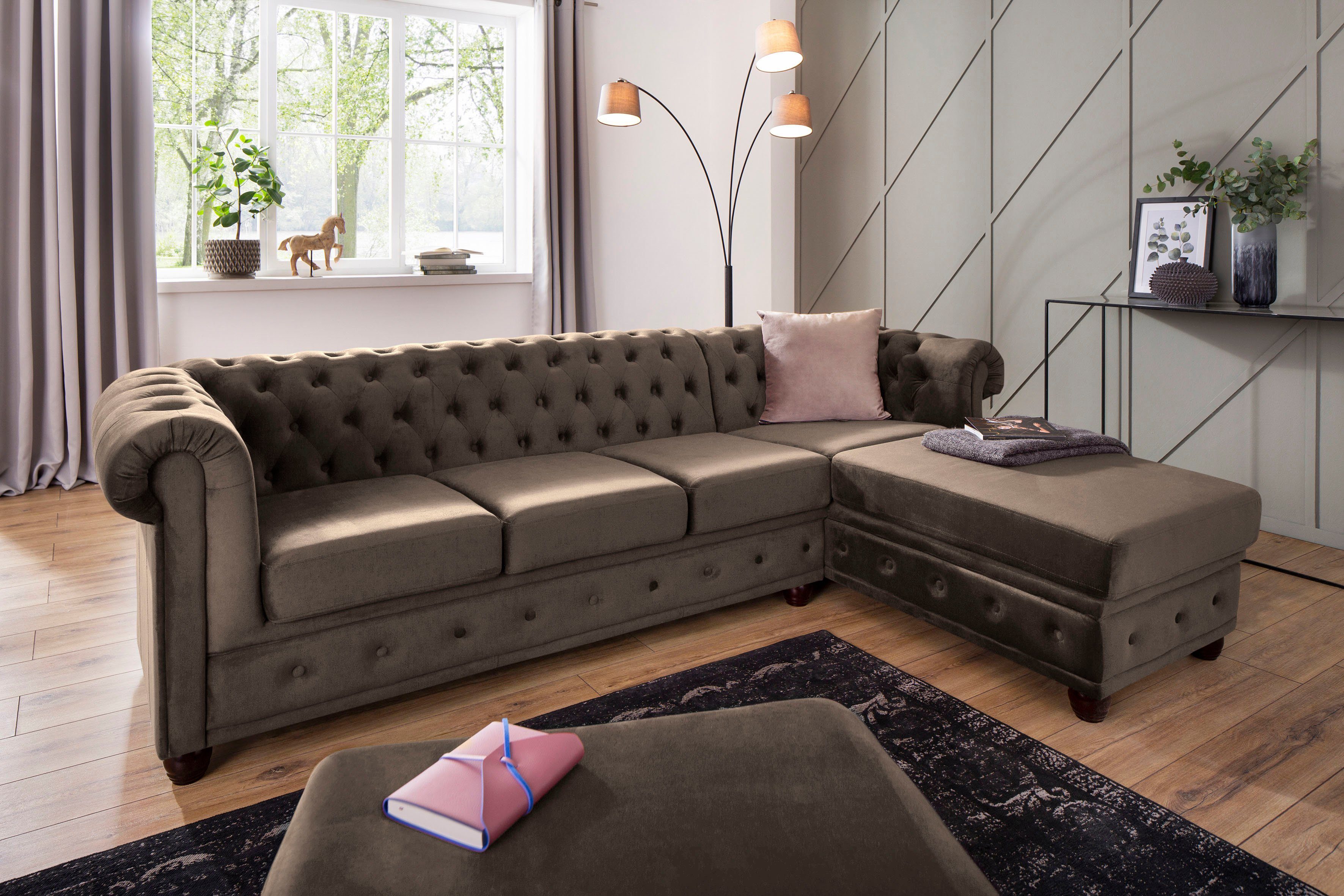 Home affaire Chesterfield-Sofa New Castle L-Form, günstig online kaufen