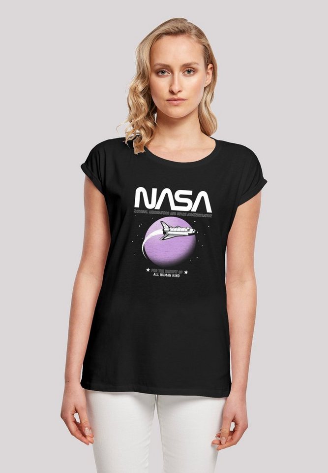 F4NT4STIC T-Shirt NASA Shuttle Orbit' Print, Das Model ist 170 cm groß und  trägt Größe S