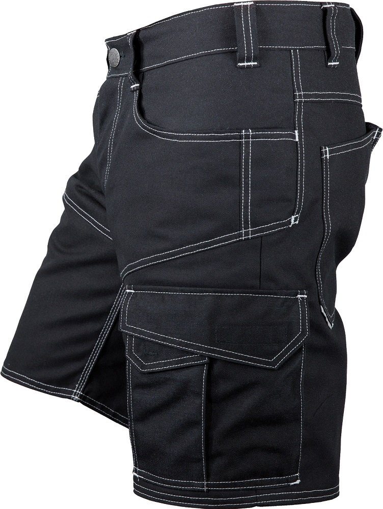 Arbeitsshorts Canvas Shorts Schwarz – Workwear Shorts mit Reflexdetails