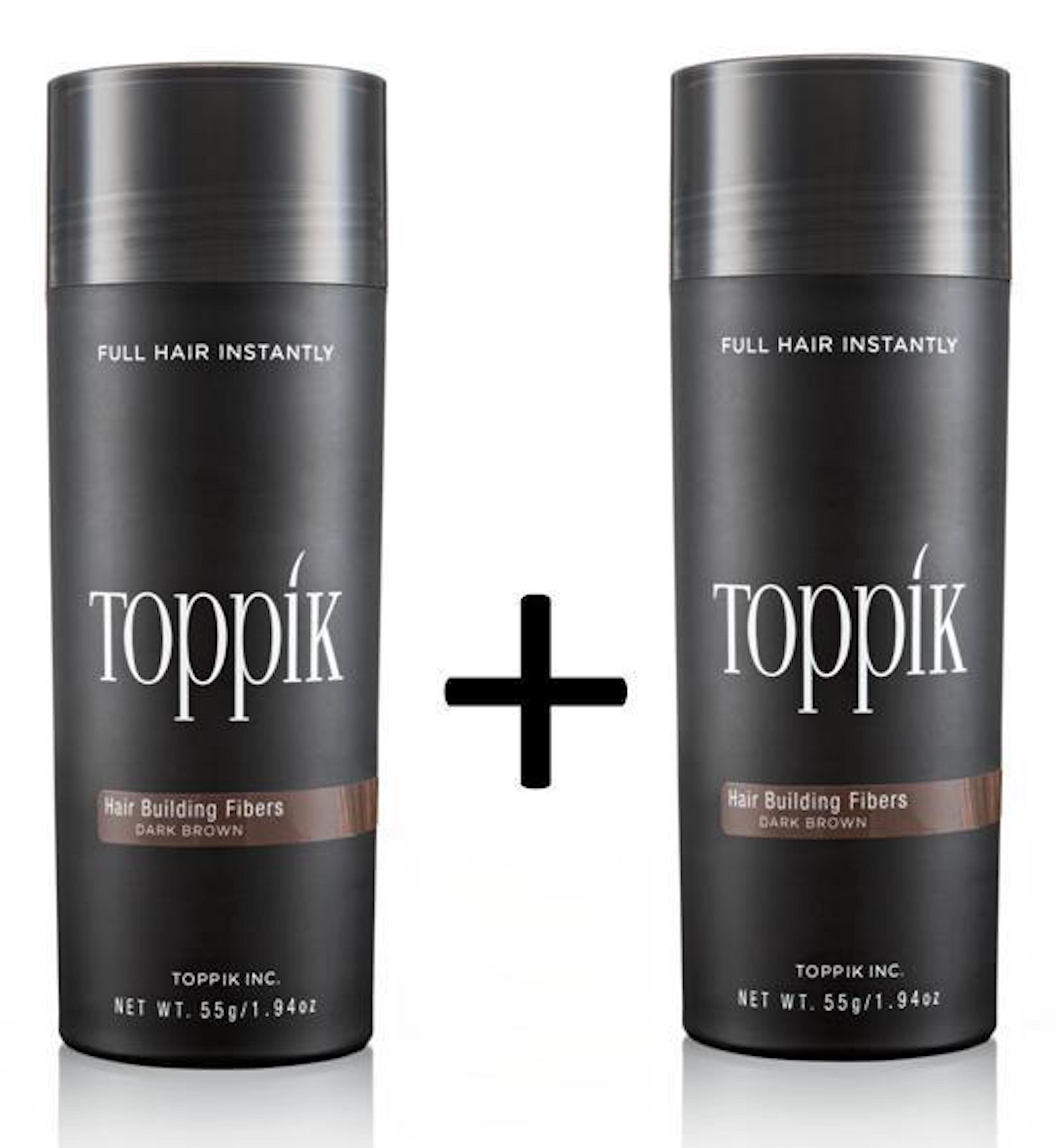 TOPPIK Haarstyling-Set 2 x TOPPIK 55 g. Haarverdichter Streuhaar schütthaar Hair Fibers Microhairs, Haar Puder, Sparangebot Rotbraun