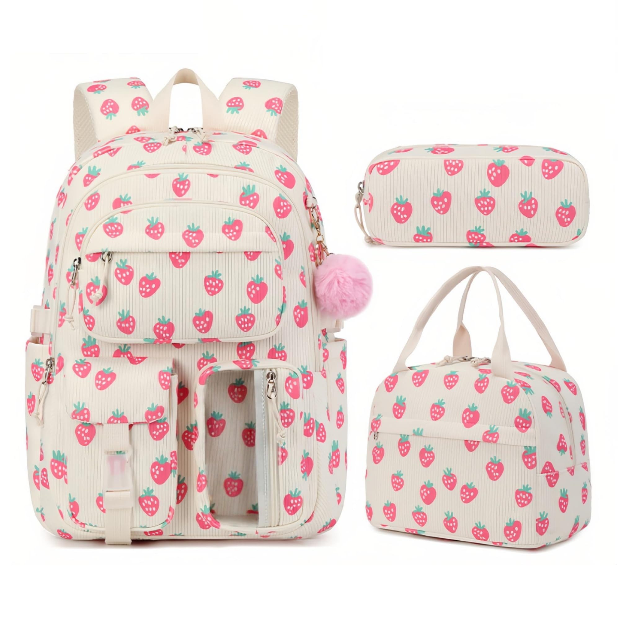 MOPUEA Schulrucksack Schulrucksack Set 3-tlg Wasserabweisend Ergonomisch mit Viele Fächer (3-teiliges Schulrucksack-Set für Schule, Freizeit und Reisen, 3-teiliges Schulrucksack-Set für Schule, Freizeit und Reisen), Leicht, großes Laptopfach, viele Fächer, hoher Tragekomfort