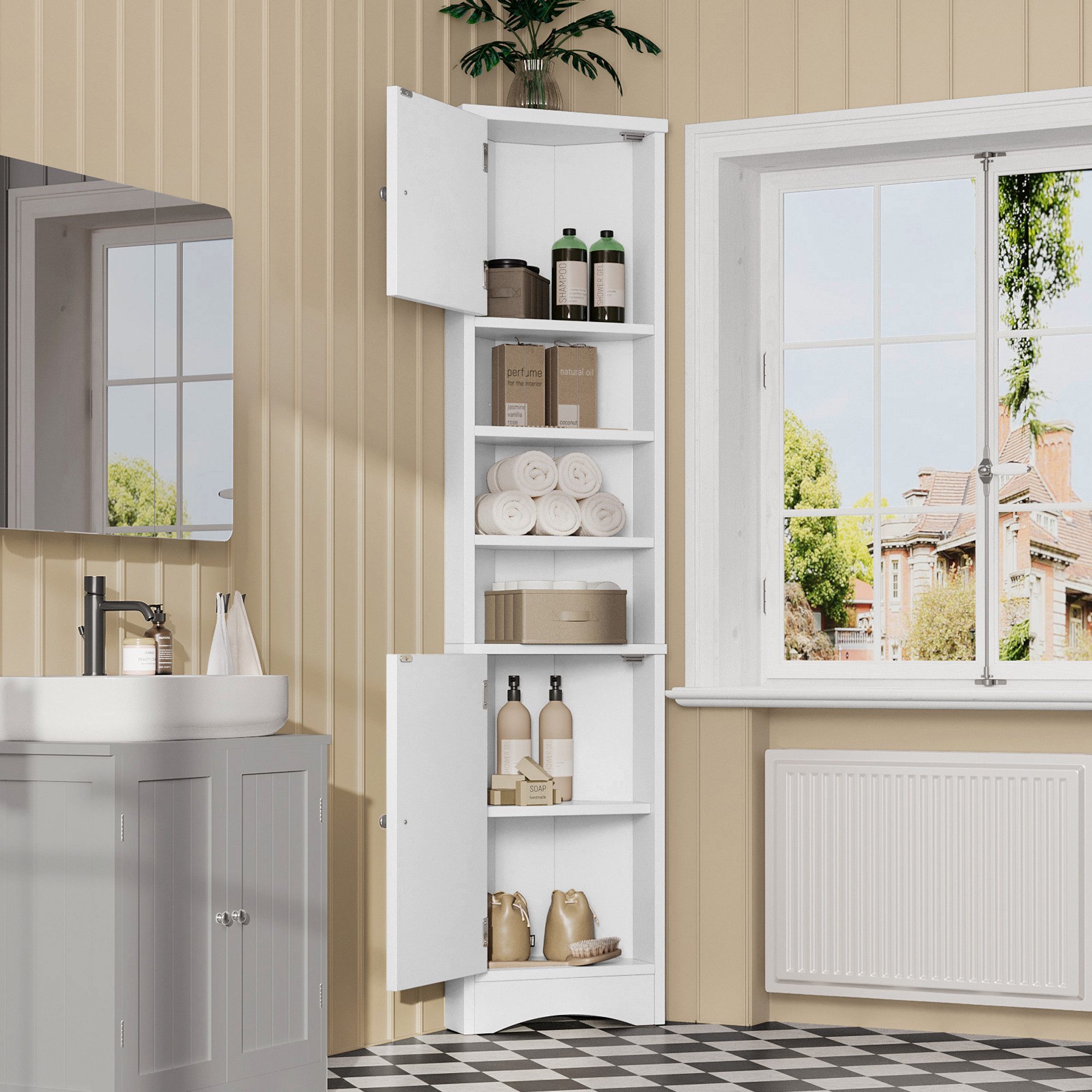 i@home Hochschrank Dreieckiger Badezimmerschrank, Volllackierung,36.5 x günstig online kaufen