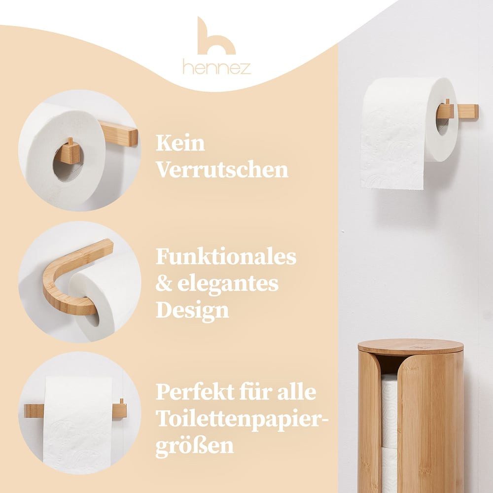 HENNEZ Toilettenpapierhalter "Evan" Akazie, hochwertig langlebig günstig online kaufen