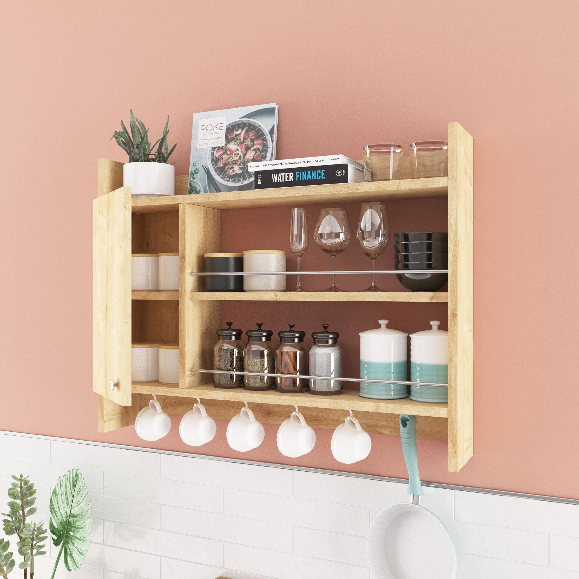 Skye Decor Wandregal 100% MELAMINE COATED PARTICLE BOARD, 65 cm x 15 cm x 85 cm N1308 – Bild 2 von 4